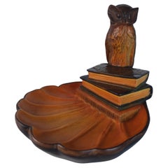 1930s Danish Art Nouveau Handcrafted Owl Bowl - Ash Tray by P. Ipsens Enke