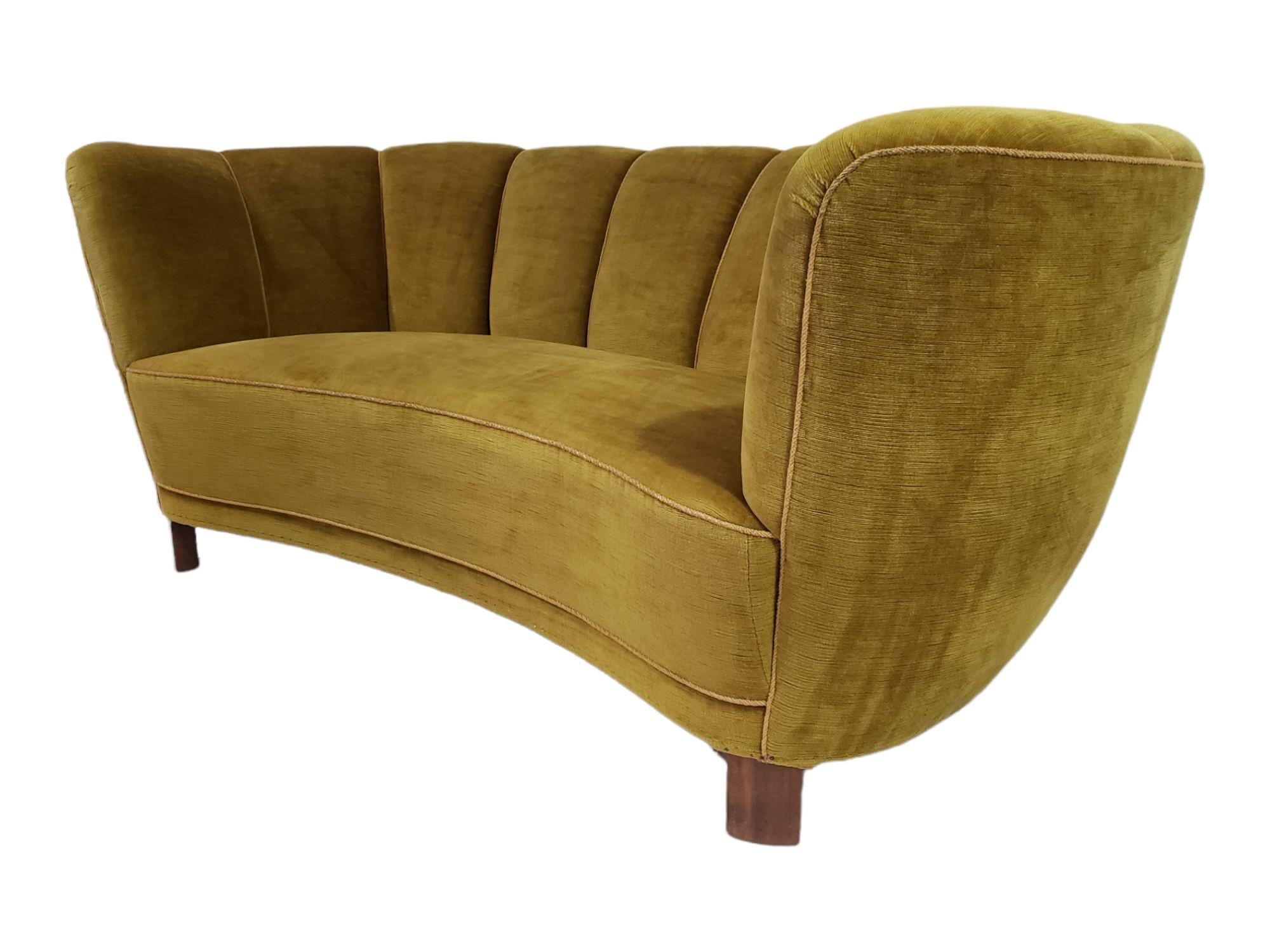 20th Century 1930's Danish Channel-back Deco Settee Sofa # 2