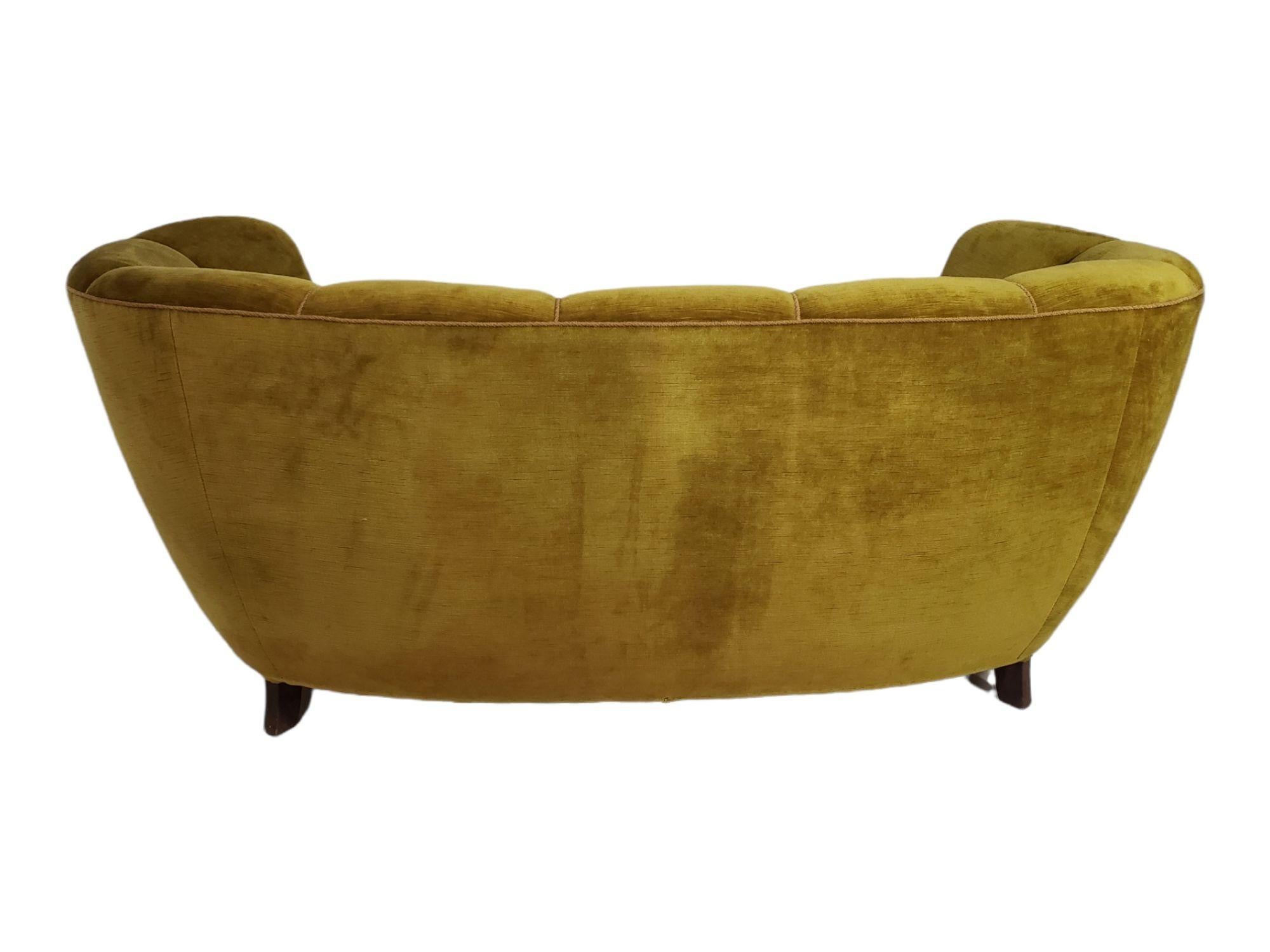 1930's Danish Channel-back Deco Settee Sofa # 2 4