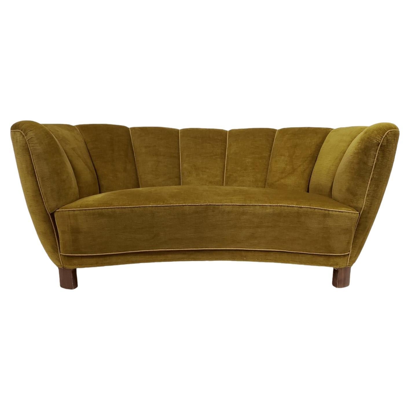 1930's Danish Channel-back Deco Settee Sofa # 2