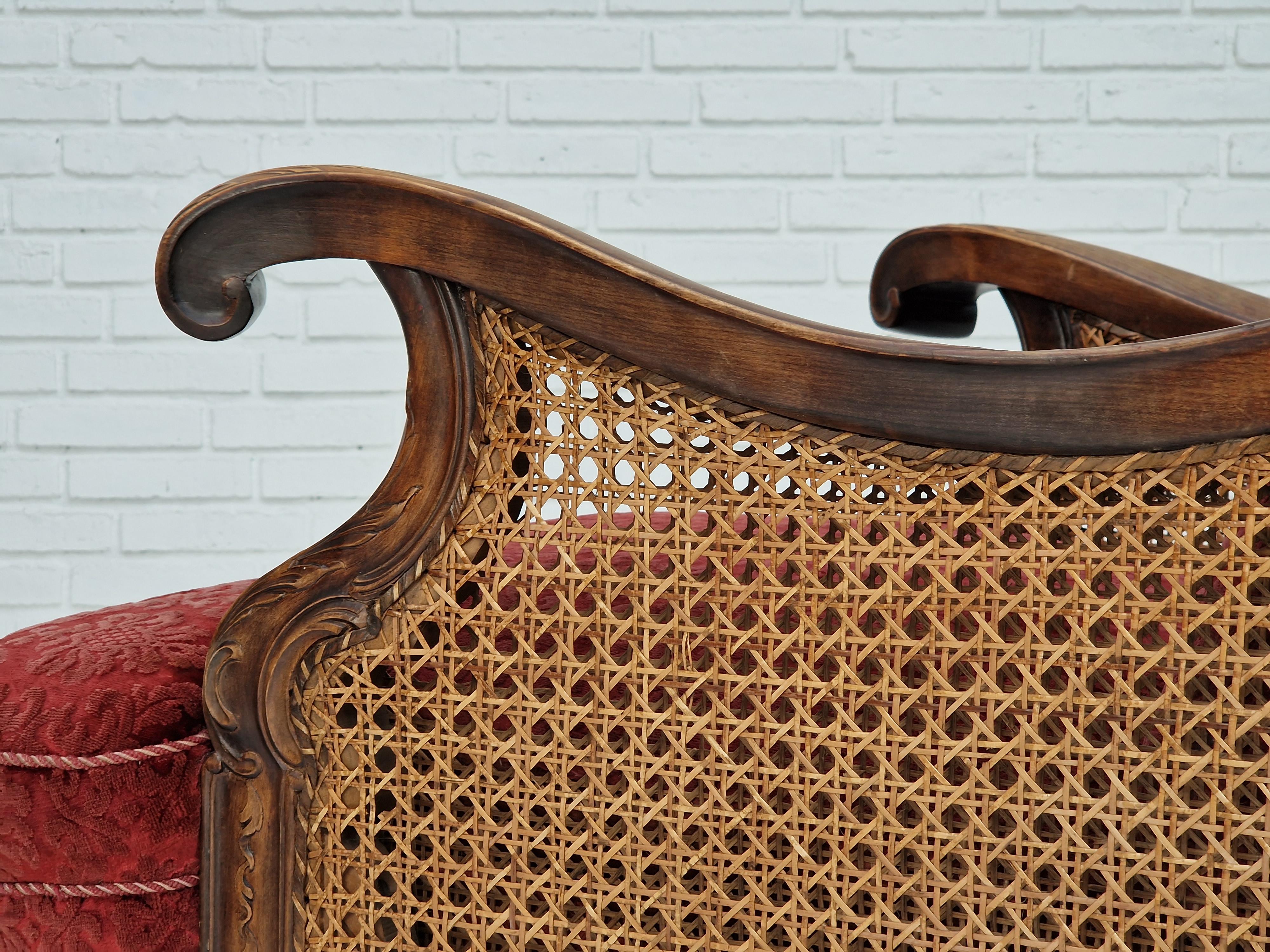 1930s, Danish Design, Armchair, Ash Wood, Velour, Original Condition For Sale 3