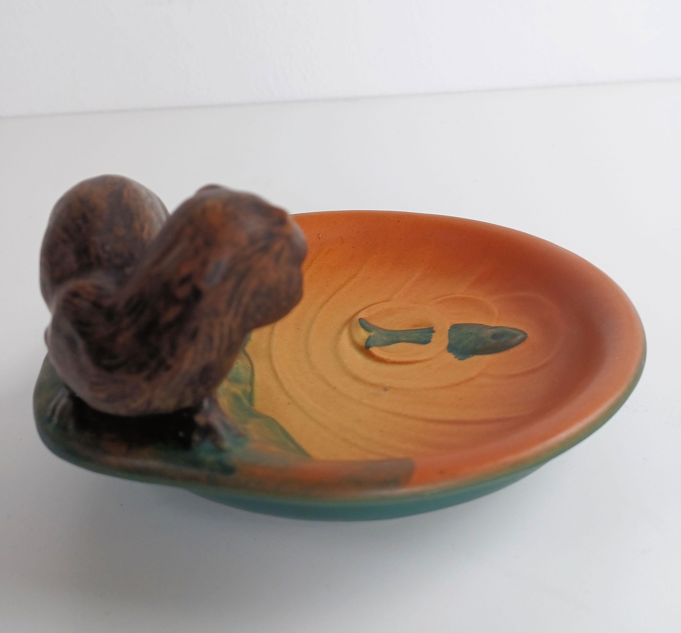 Early 20th Century 1930s Danish Hand-Crafted Art Nouveau Polecat Ash Tray / Bowl by P. Ipsens Enke For Sale