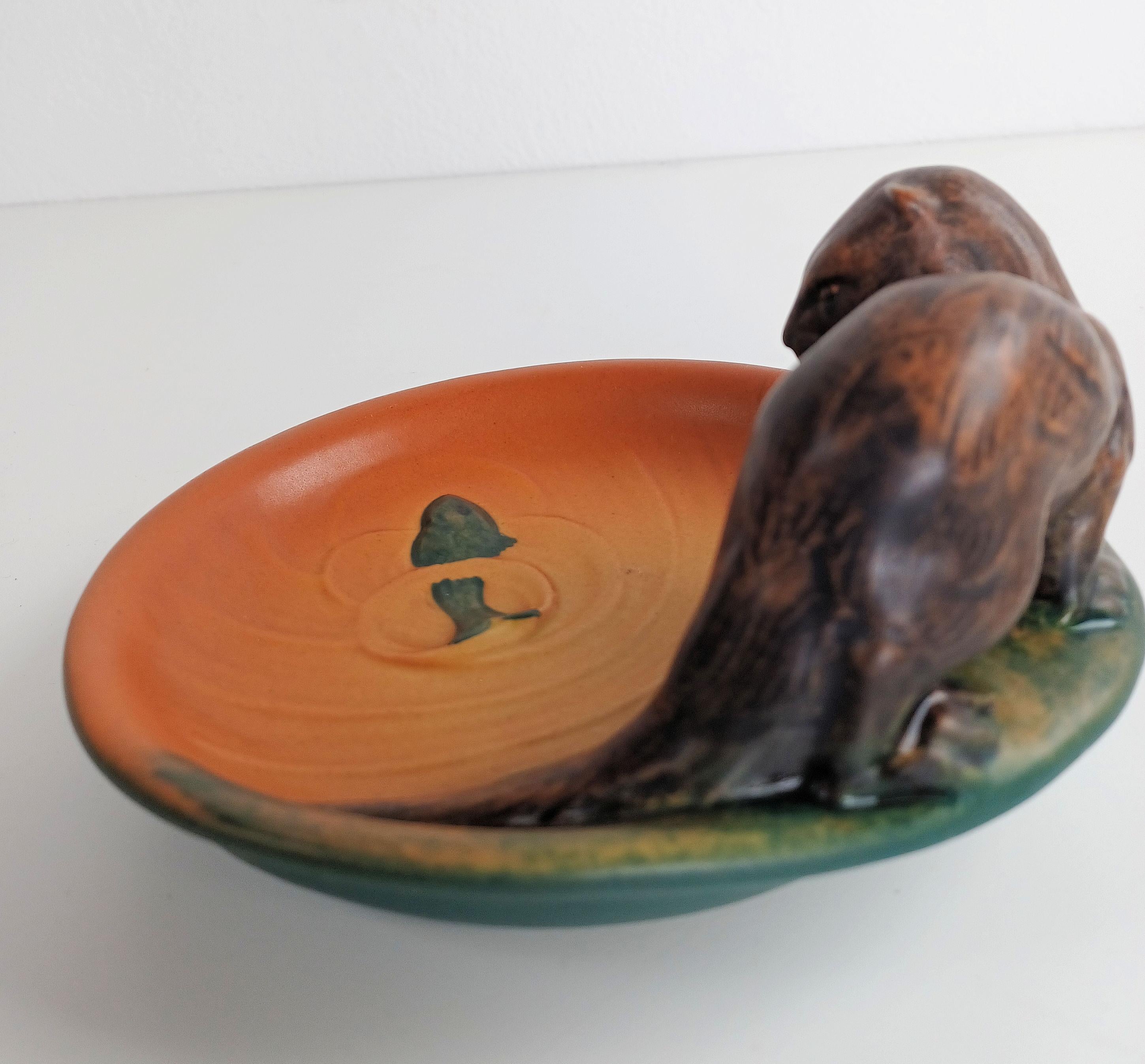 1930s Danish Hand-Crafted Art Nouveau Polecat Ash Tray / Bowl by P. Ipsens Enke For Sale 1