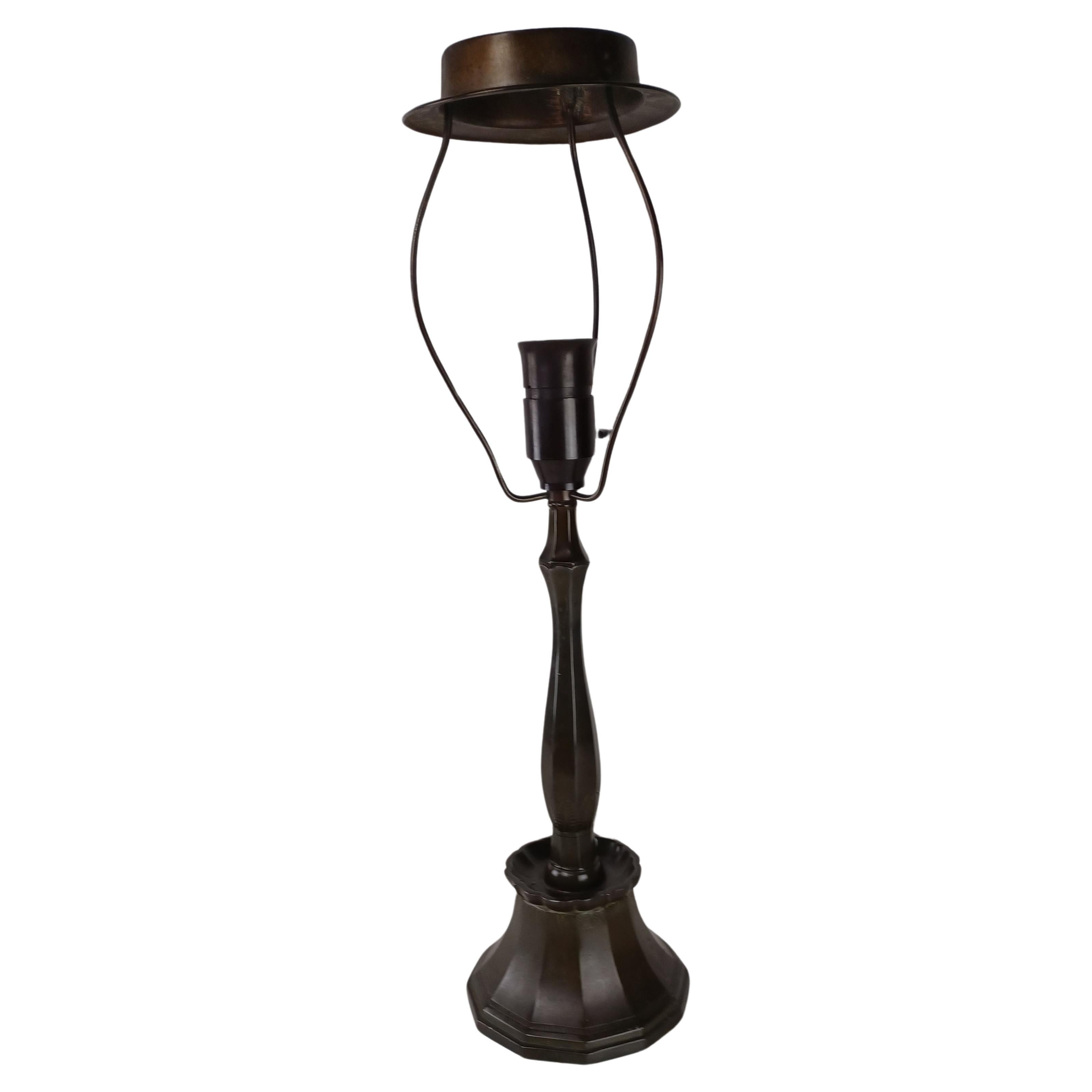 1930s Danish Just Andersen Art Deco Table Lamp in Disco Metal For Sale