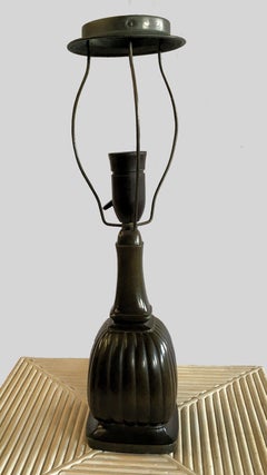 1930er Jahre Dänisch Just Andersen Rewired Art Deco Tischlampe in Disco Metall