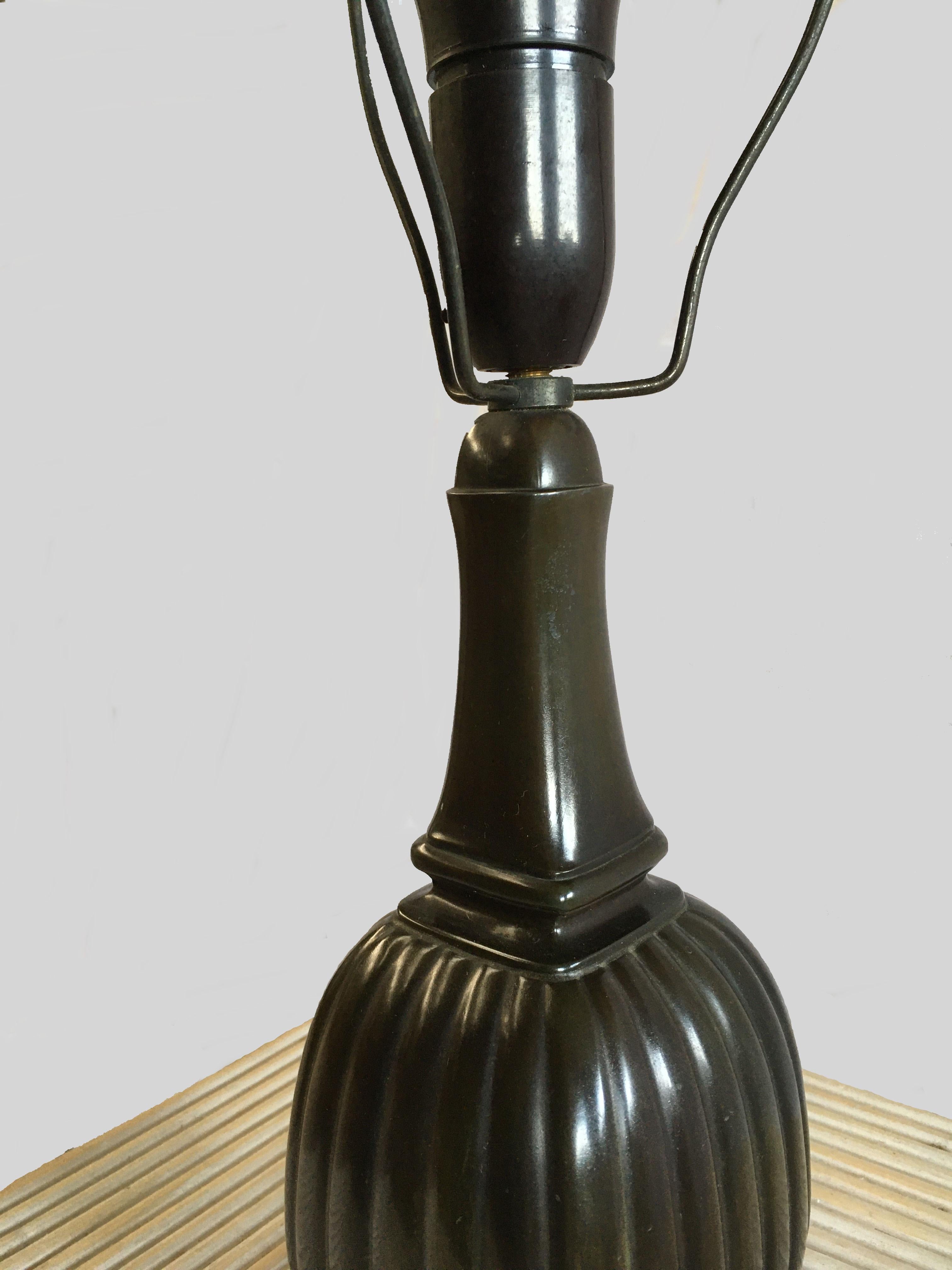 Mid-20th Century 1930s Danish Just Andersen Rewired Art Deco Table Lamp in Disco Metal For Sale