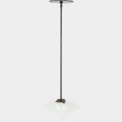 1930s Danish Opalescent Industrial Glass Disc Pendant Lamps 10" 2x Available