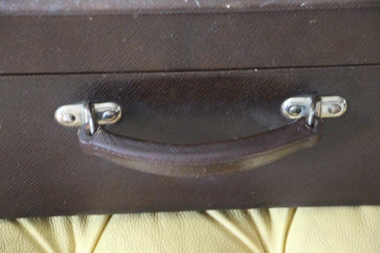 Black 1930's Dark Brown Louis Vuitton Suitcase,  Louis Vuitton Trunk For Sale