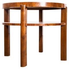 1930's Dark Oak Round Occasional Low Occasional Table