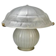 1930s Daum Nancy Art Deco Lamp with Frosted Glass Shade