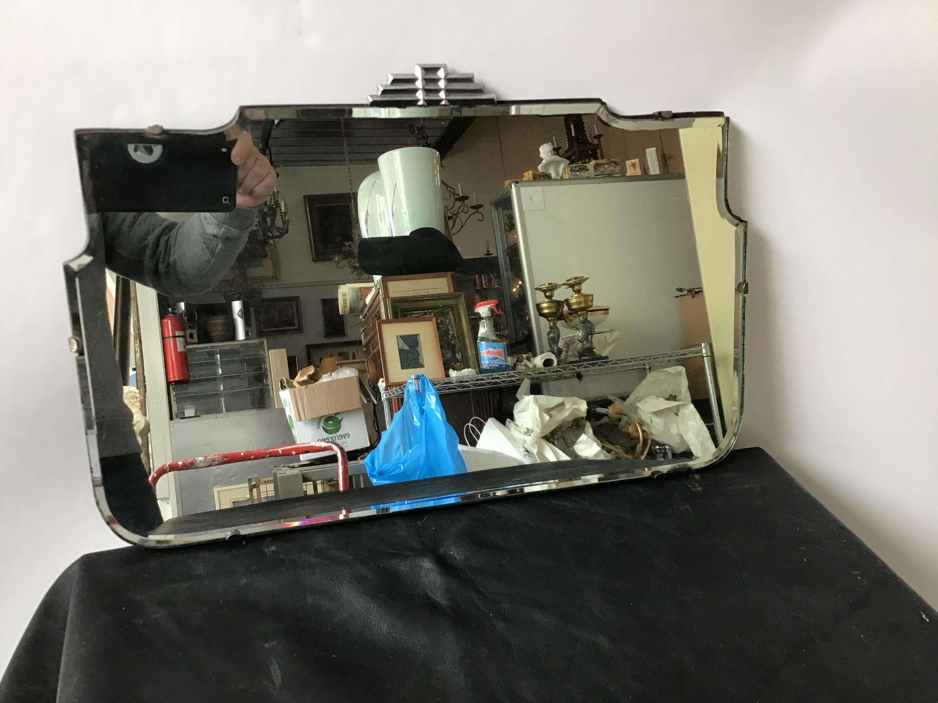 Mid-20th Century 1930s Deco Beveled Mirror