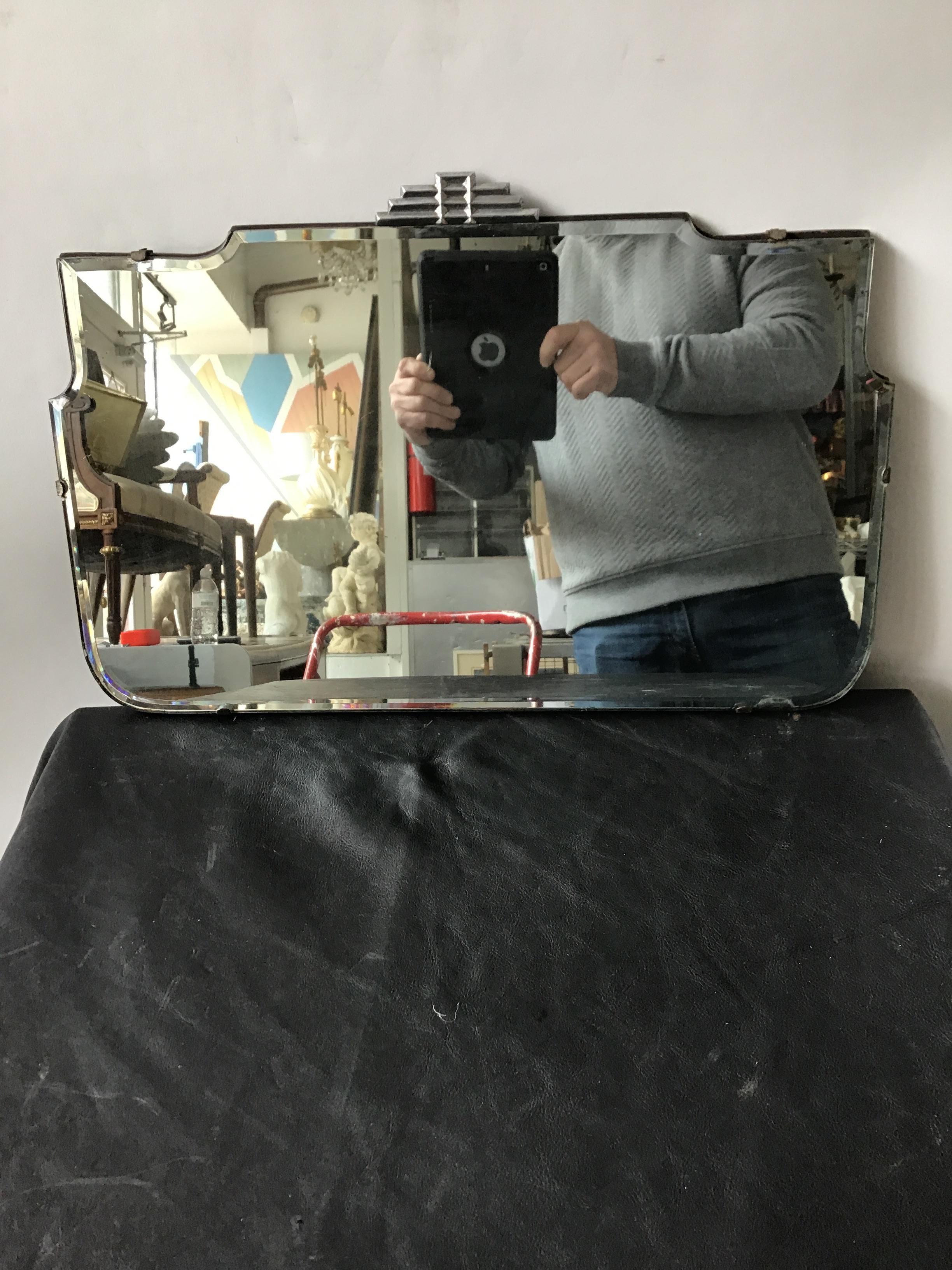 1930s Deco Beveled Mirror 2