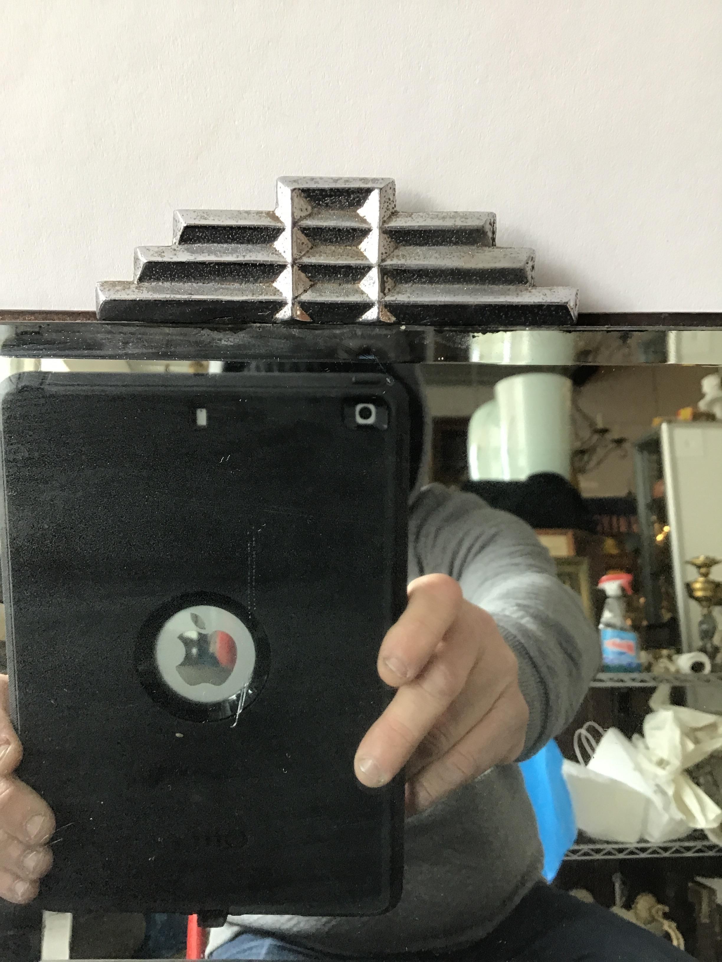 1930s Deco Beveled Mirror 3