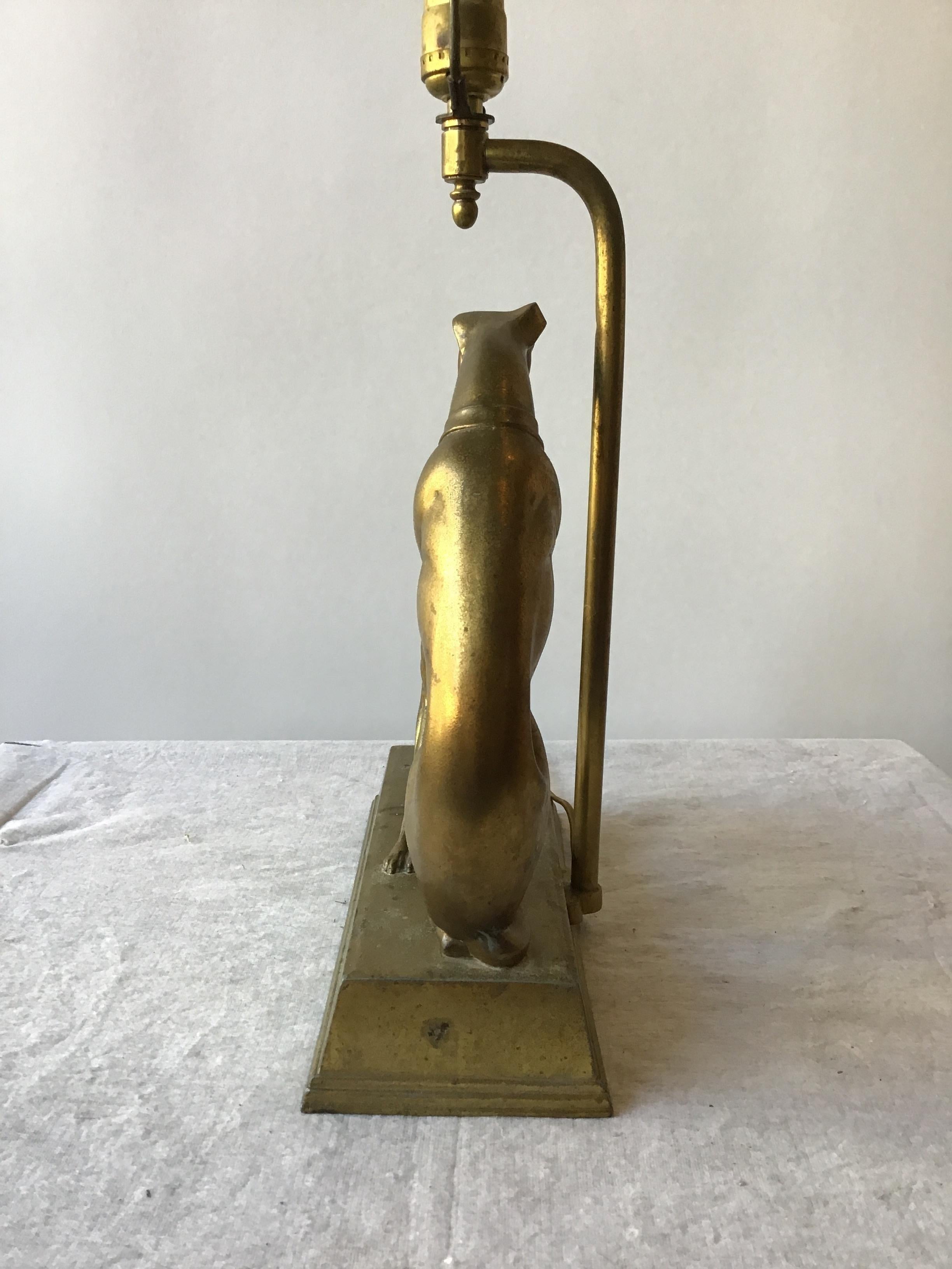 1930s Deco Greyhound Lamp In Good Condition In Tarrytown, NY