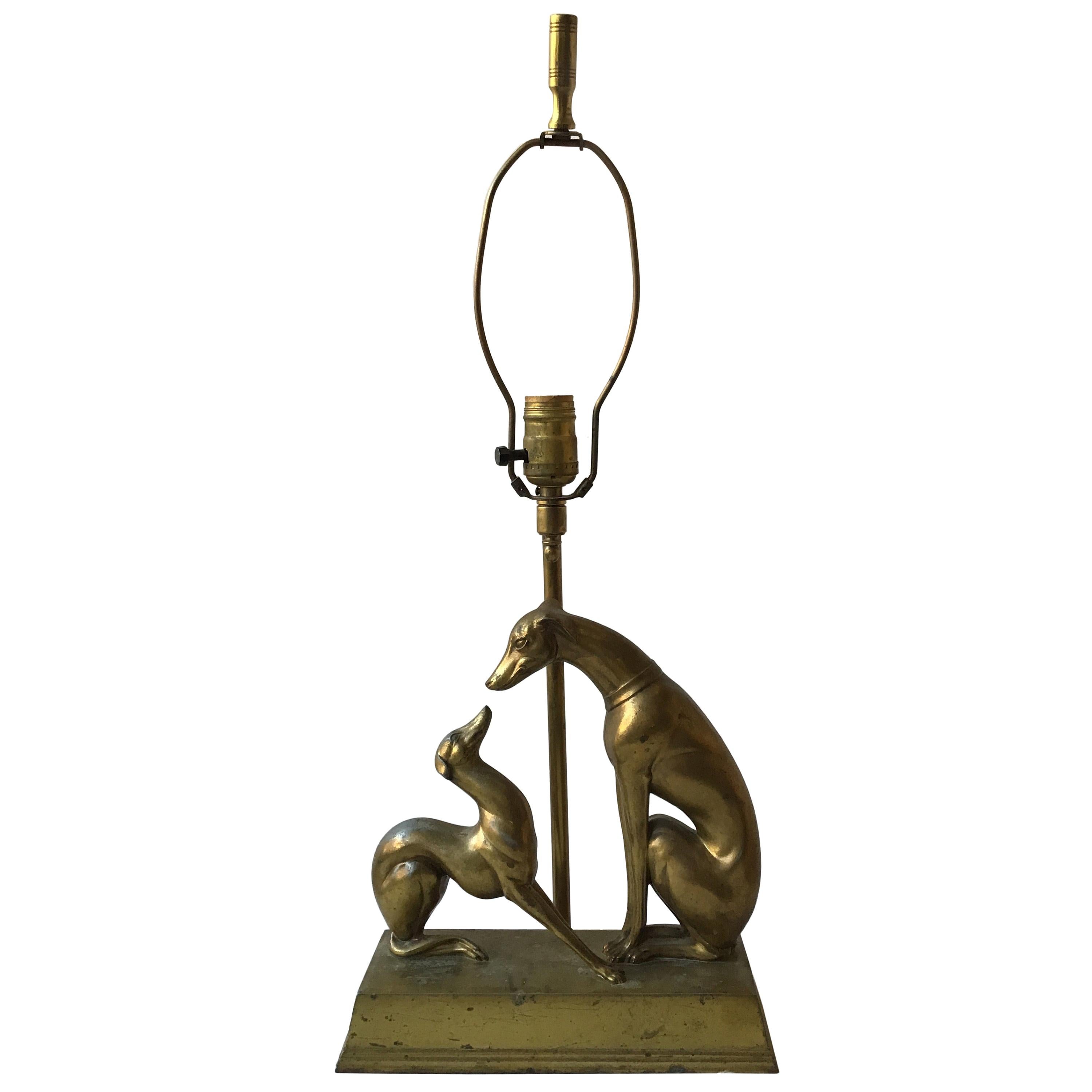1930s Deco Greyhound Lamp