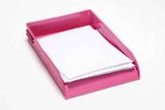 1930s Deco Letter Tray, Refinished in Pink