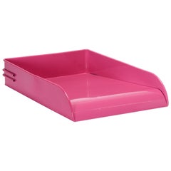 1930s Deco Letter Tray, Refinished in Pink