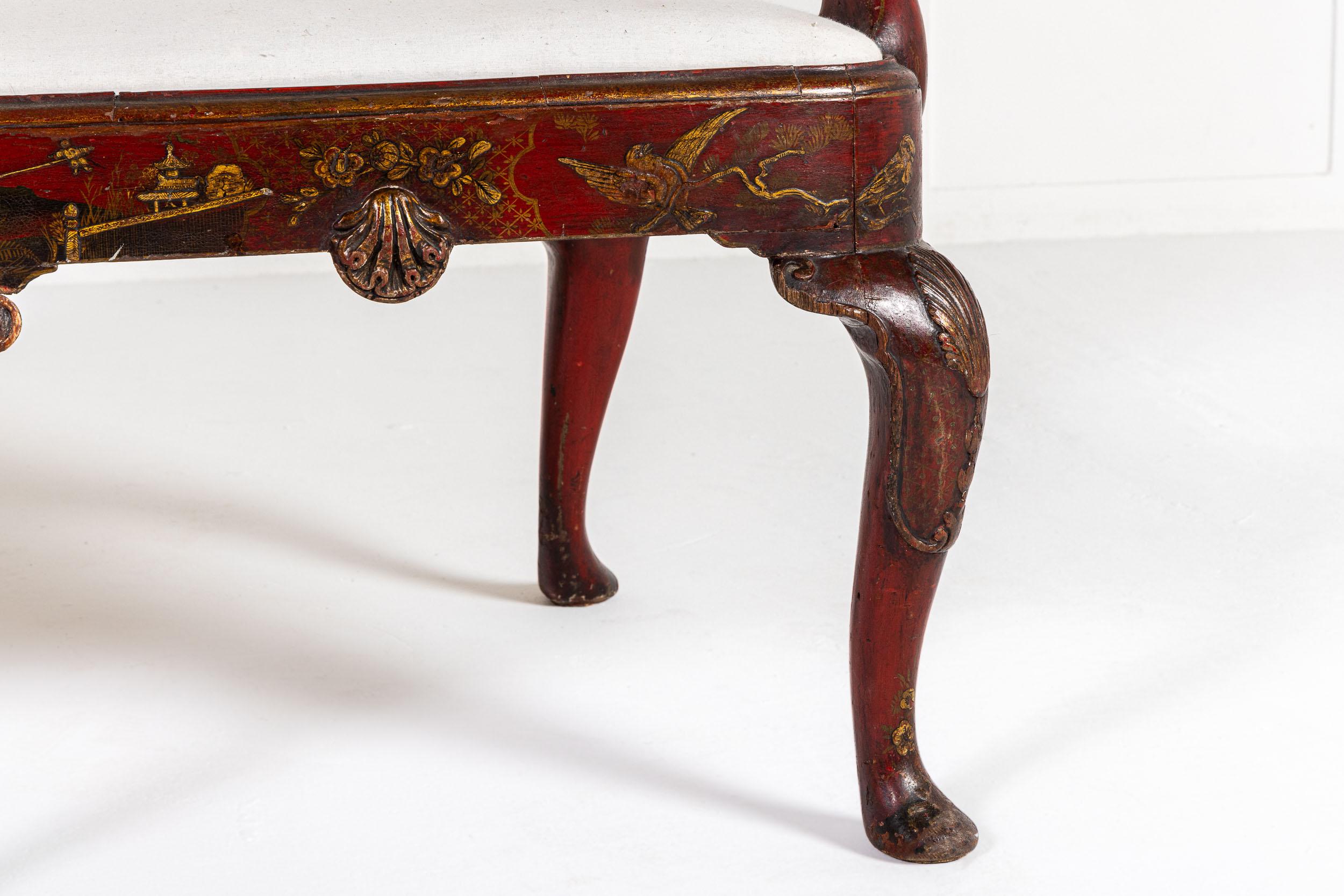 1930er Jahre Dekoratives englisches Japansofa im Zustand „Hervorragend“ im Angebot in Gloucestershire, GB
