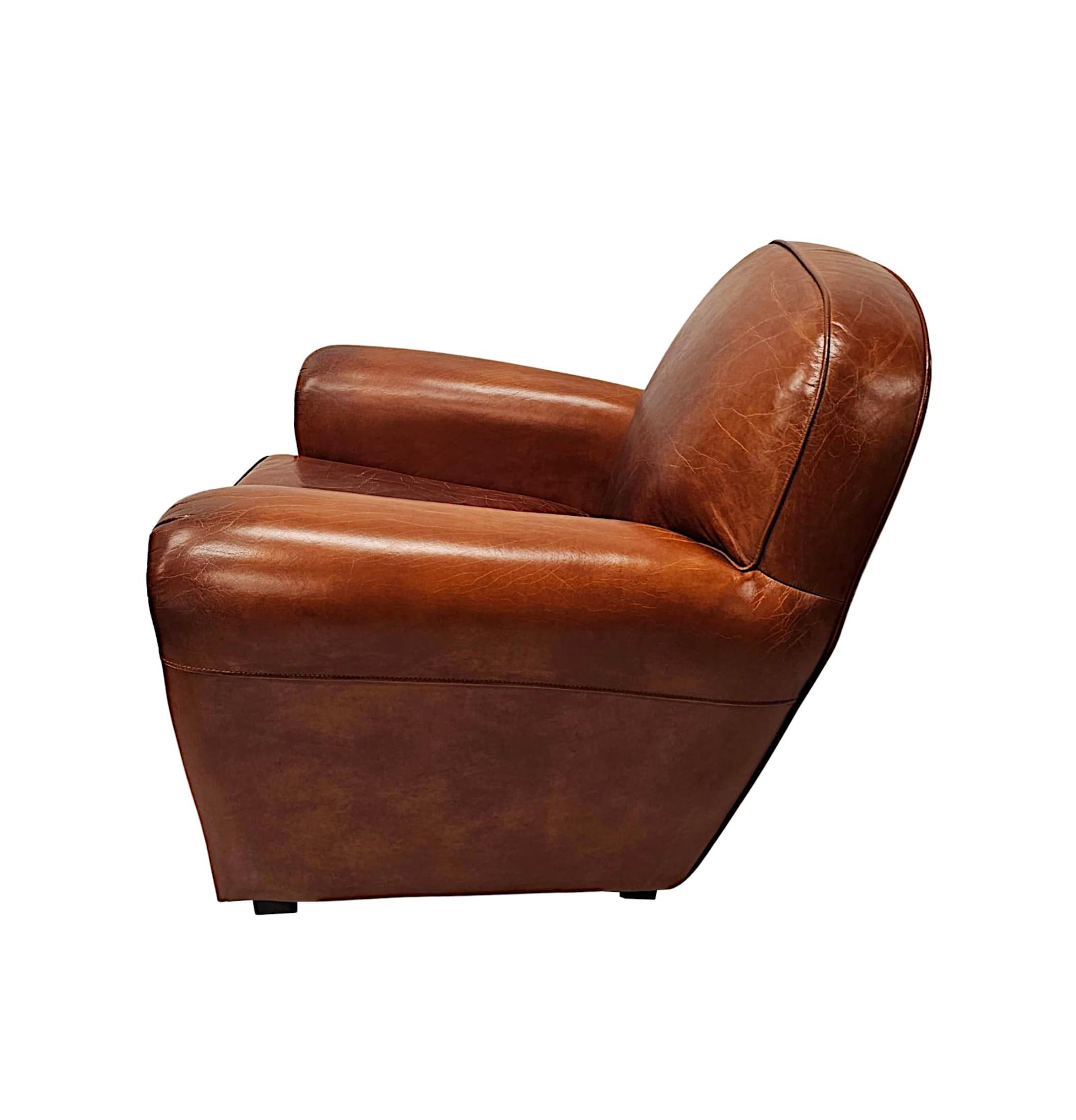 Sillón Club de cuero de diseño años 30 Siglo XXI y contemporáneo en venta