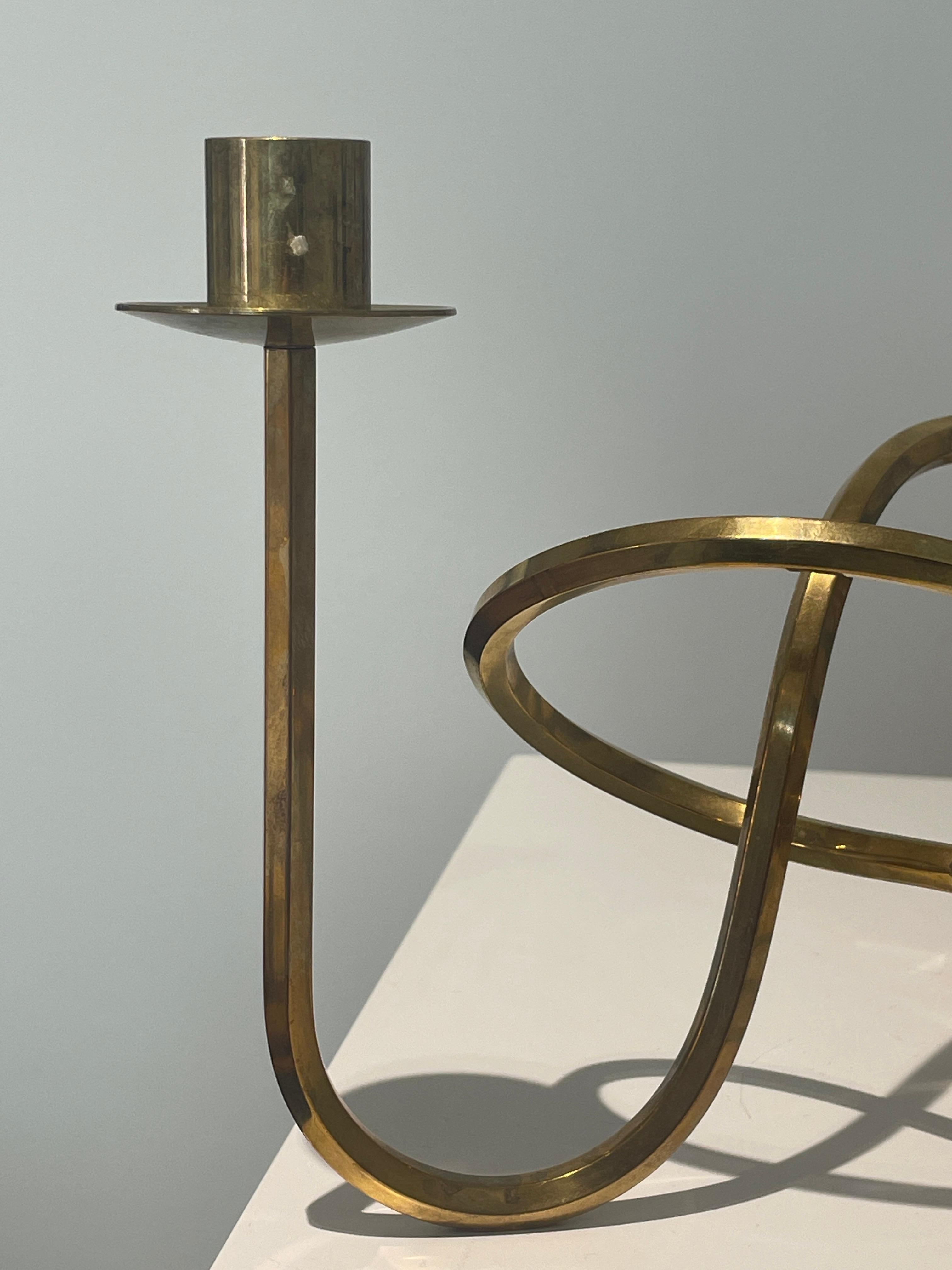 Swedish 1930's Designed Josef Frank ''Friendshipknot'' Brass Candleholder