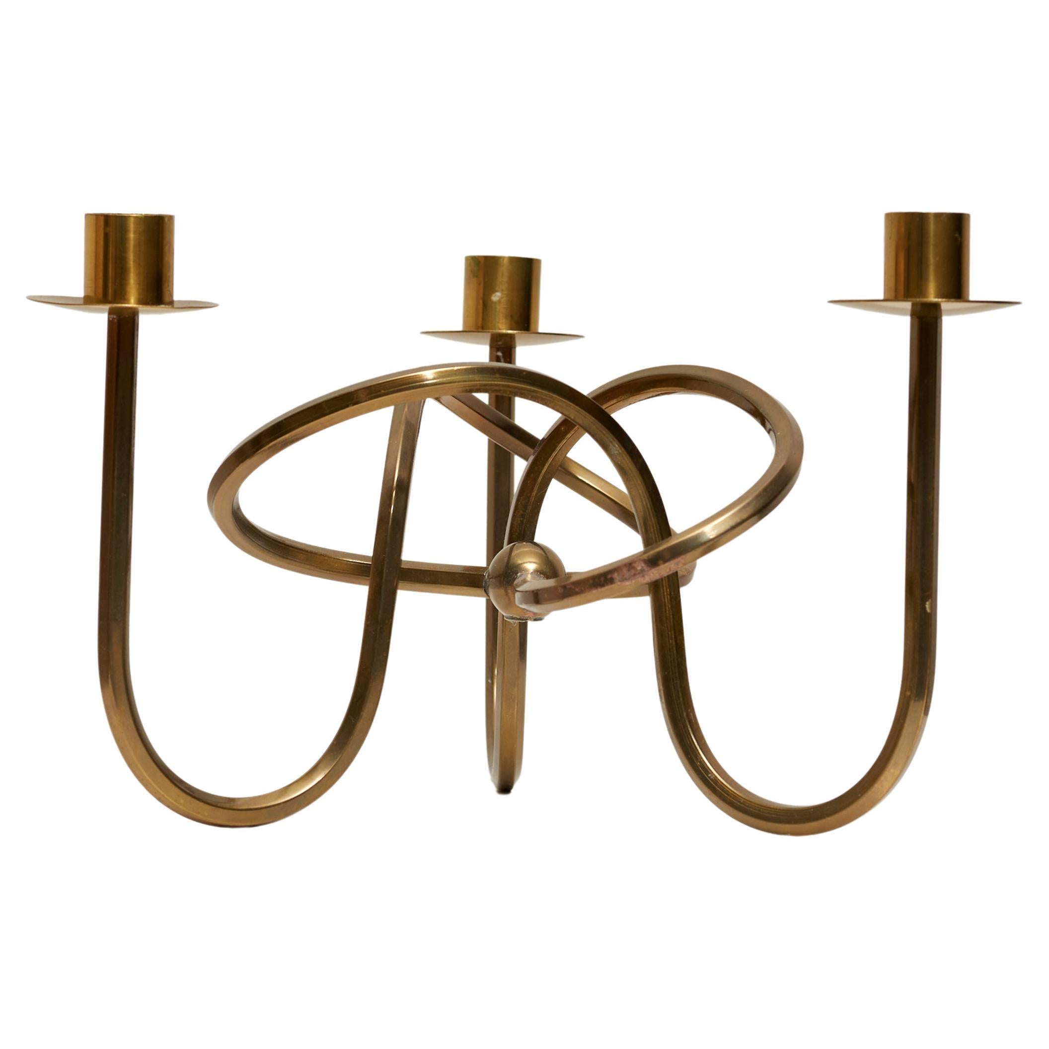 1930's Designed Josef Frank ''Friendshipknot'' Brass Candleholder