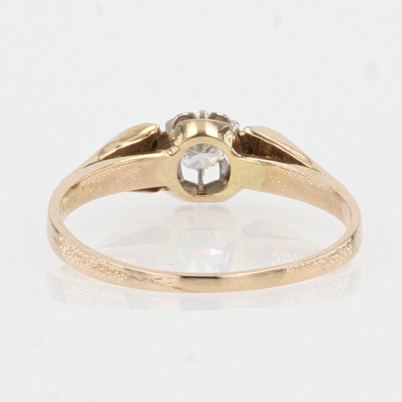 1930s Diamond 18 Karat Yellow Gold Solitaire Ring 2