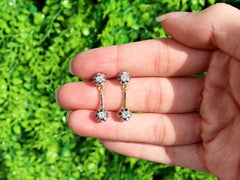 Antique 1930s 0.24ct Diamond Drop Earrings, 18k Yellow & White Gold
