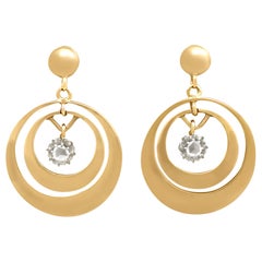 1930s Diamond and Yellow Gold Drop Earrings