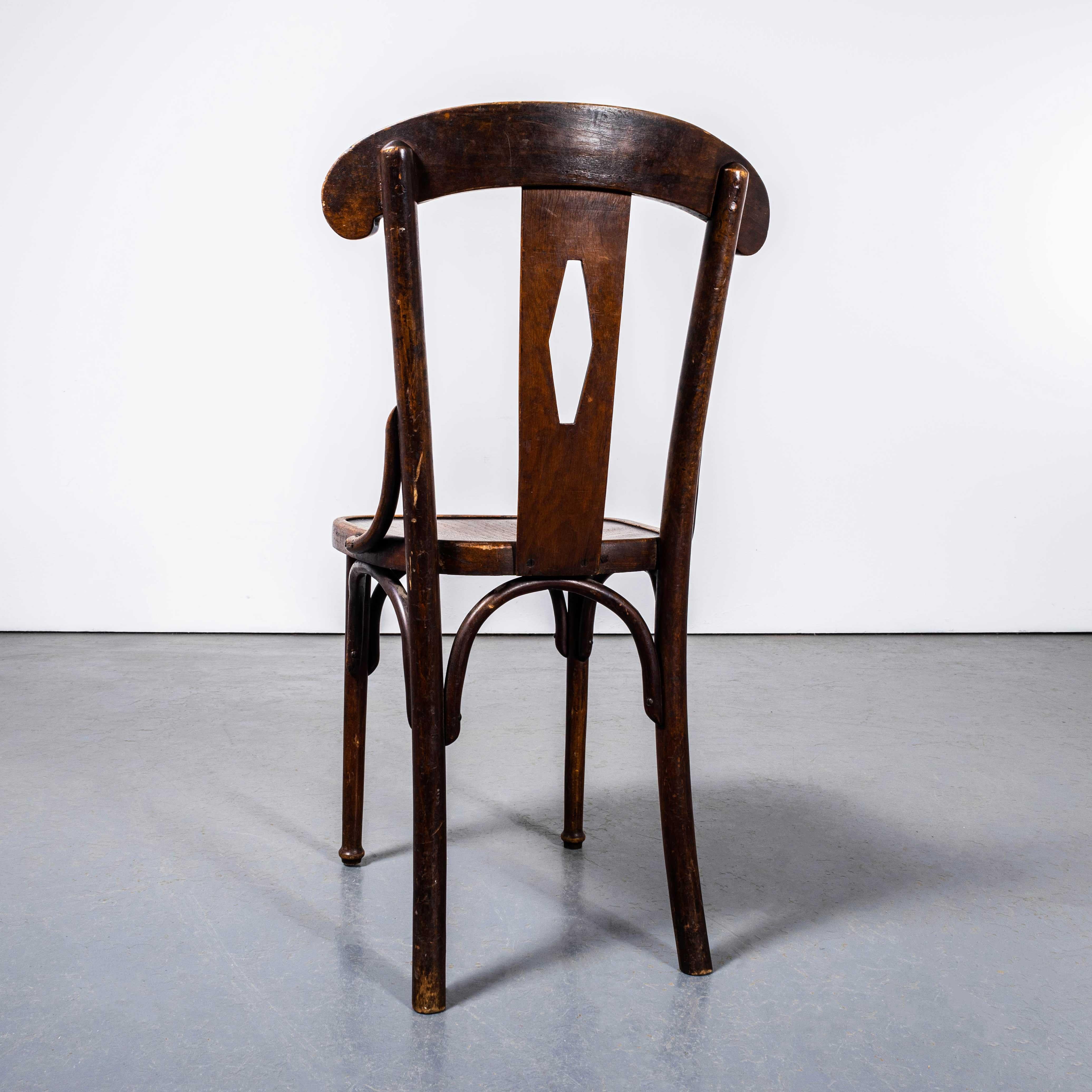 Chaises de salle à manger en bentwood à dossier en losange des années 1930 - Paire en vente 2