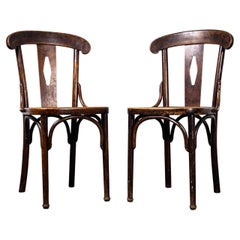 1930's Diamond Back Bentwood Dining Chairs - Pair