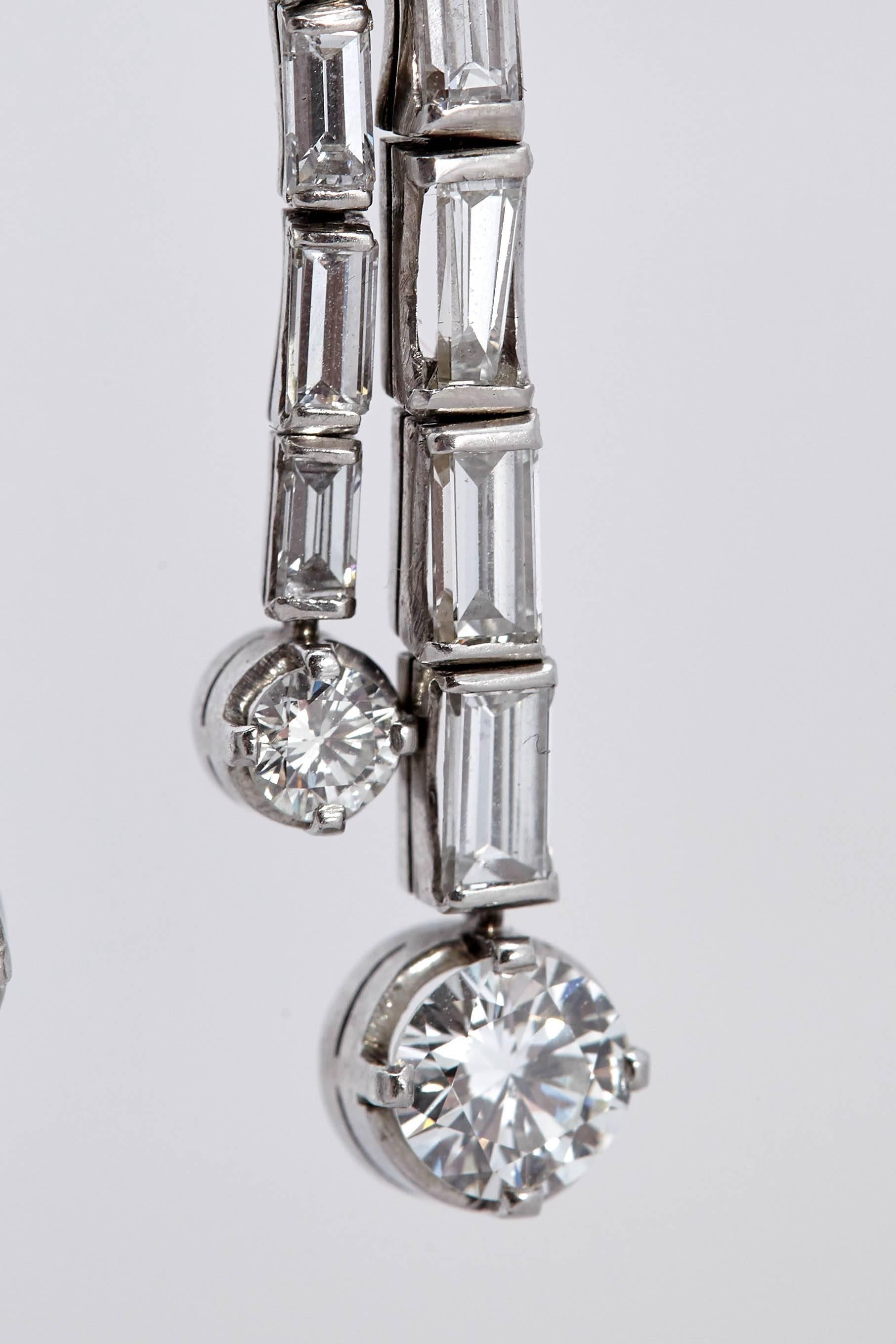 1930s Diamond Ear Pendants In Excellent Condition In New York, NY