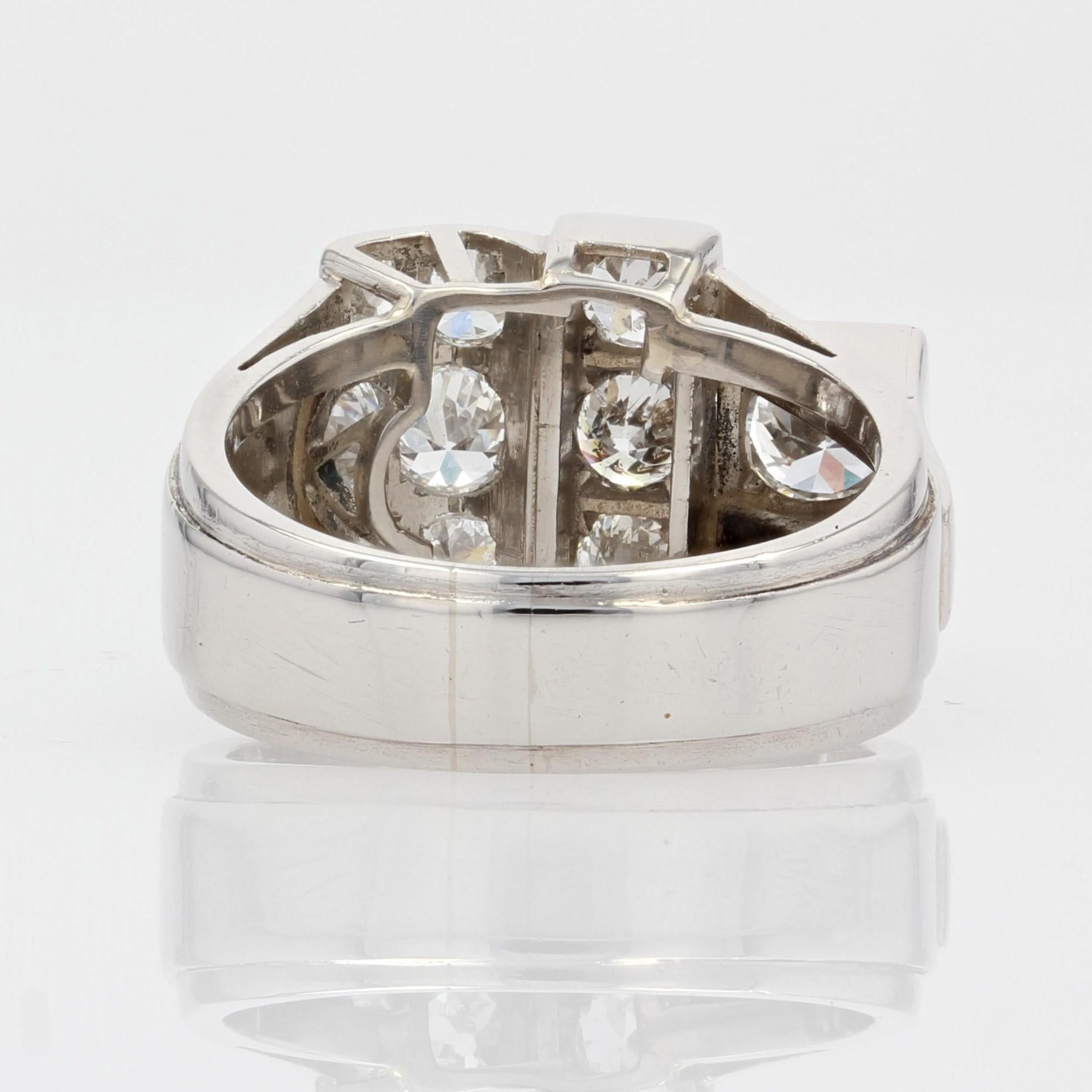 1930s Diamond Platinum Art Deco Signet Ring For Sale 5