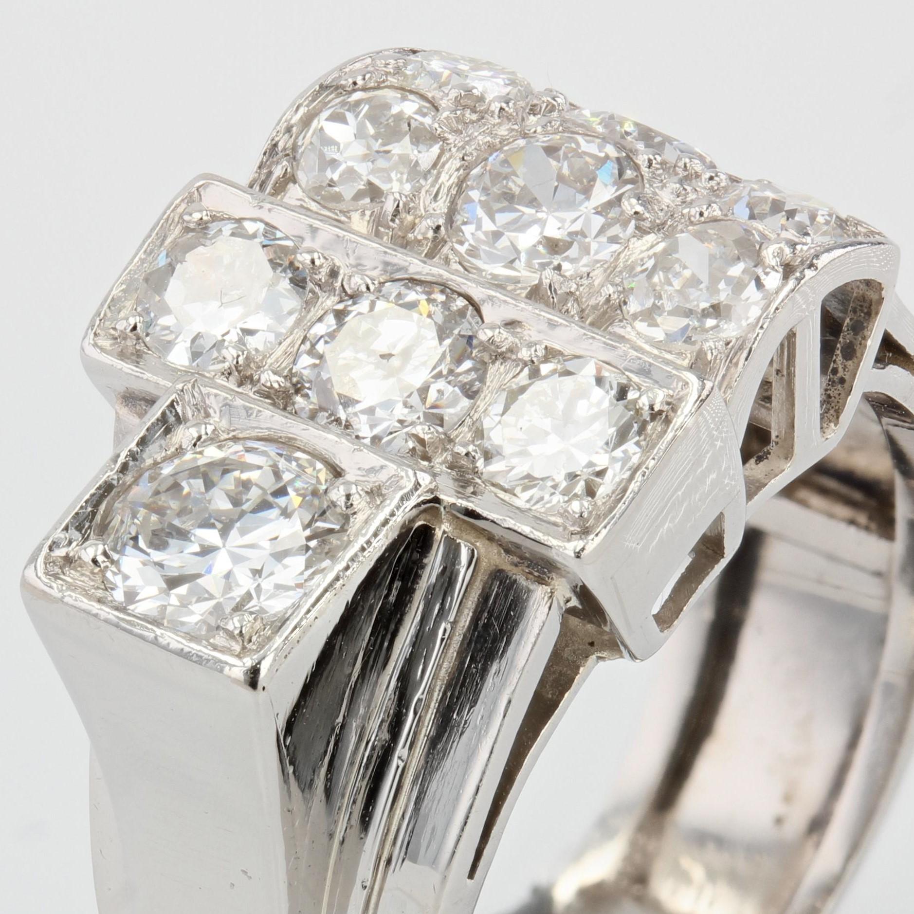 1930s Diamond Platinum Art Deco Signet Ring For Sale 2