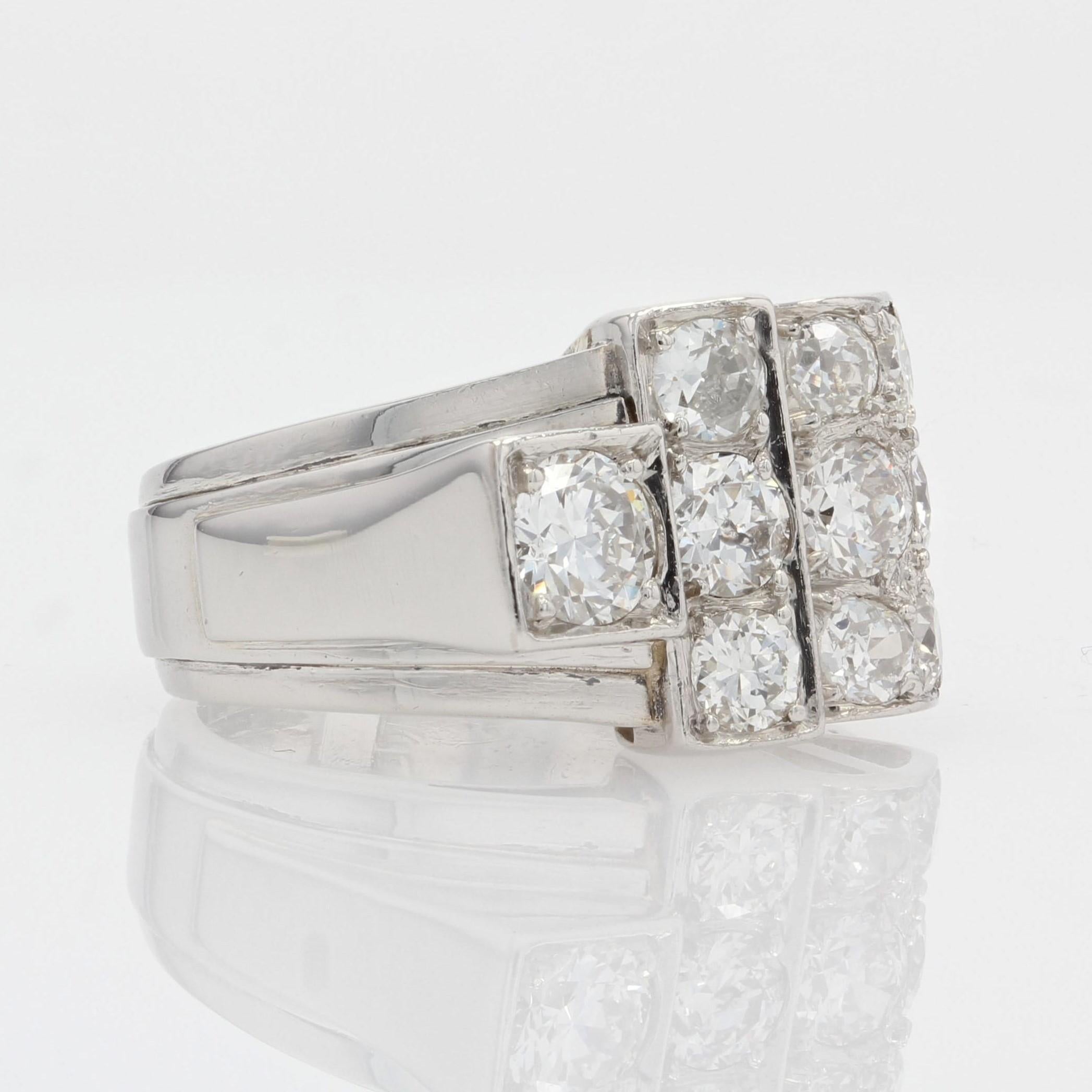 1930s Diamond Platinum Art Deco Signet Ring For Sale 3