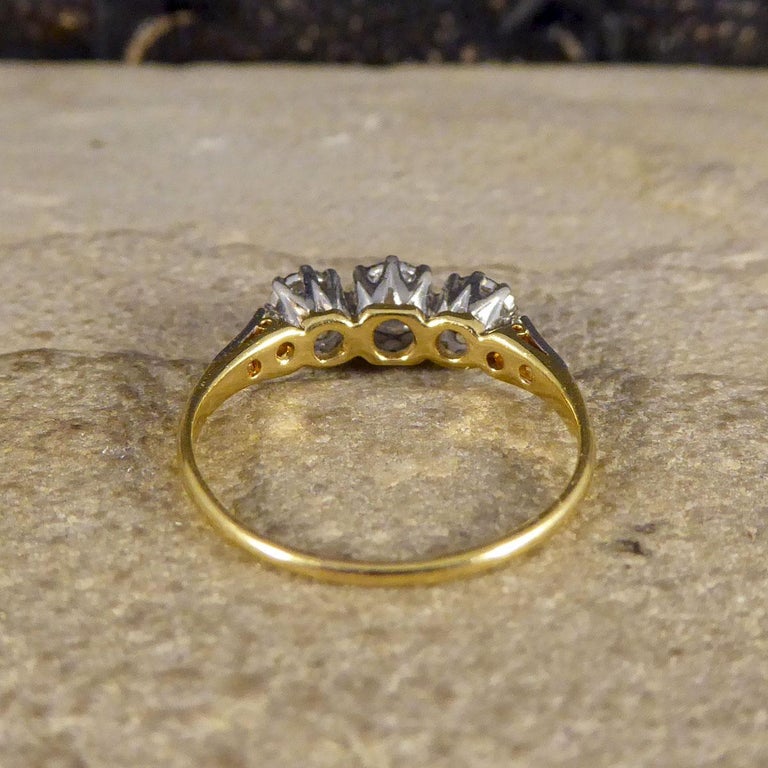 1930's Diamond Three Stone Ring with Diamond Set Shoulders in 18ct ...