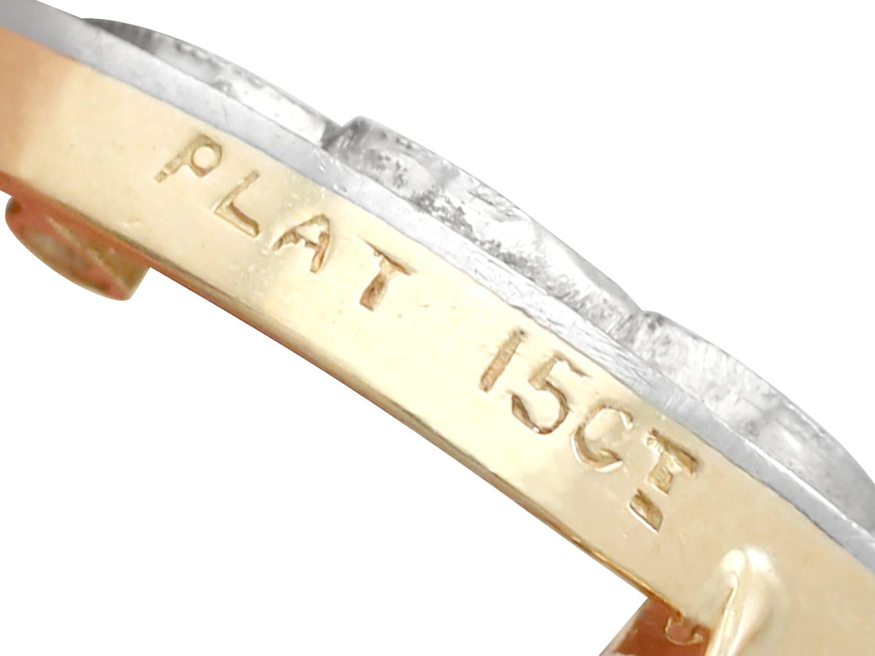1930s Diamond Yellow Gold Platinum Set Bow Brooch For Sale 2