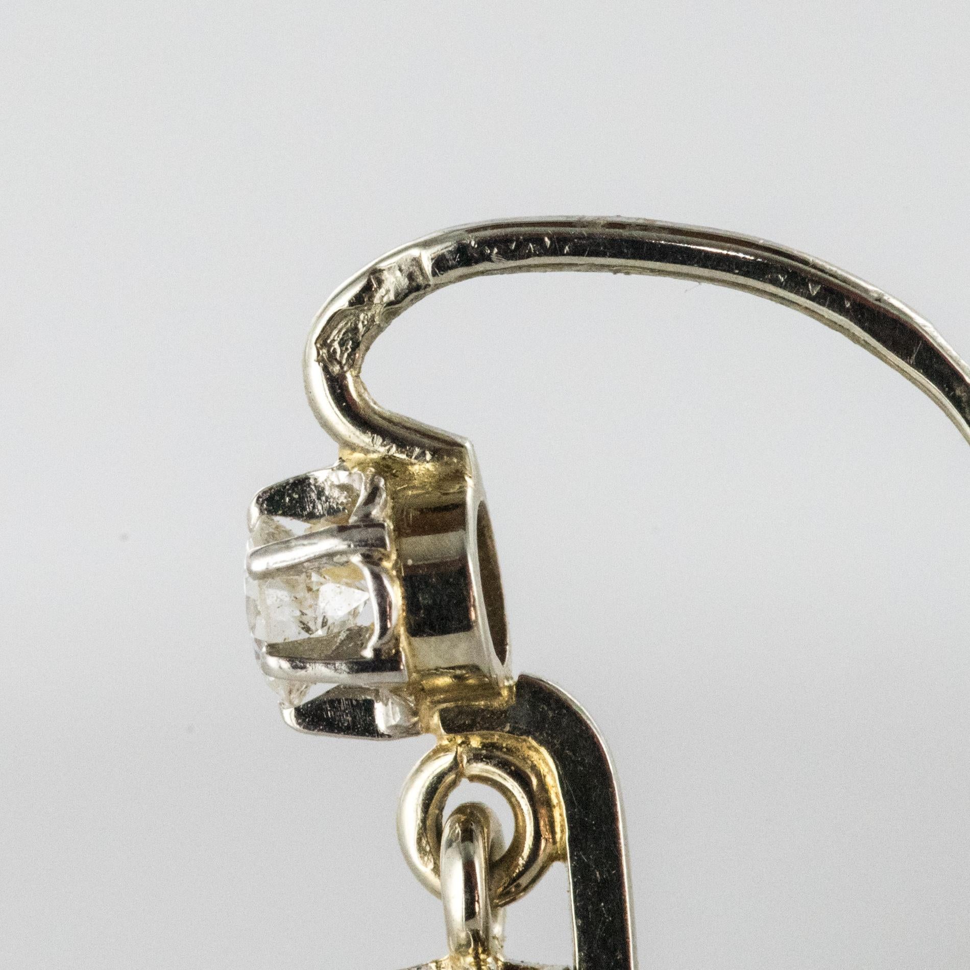 1930s Art Deco Diamonds 18 Karat White Gold Lever- Back Earrings 5
