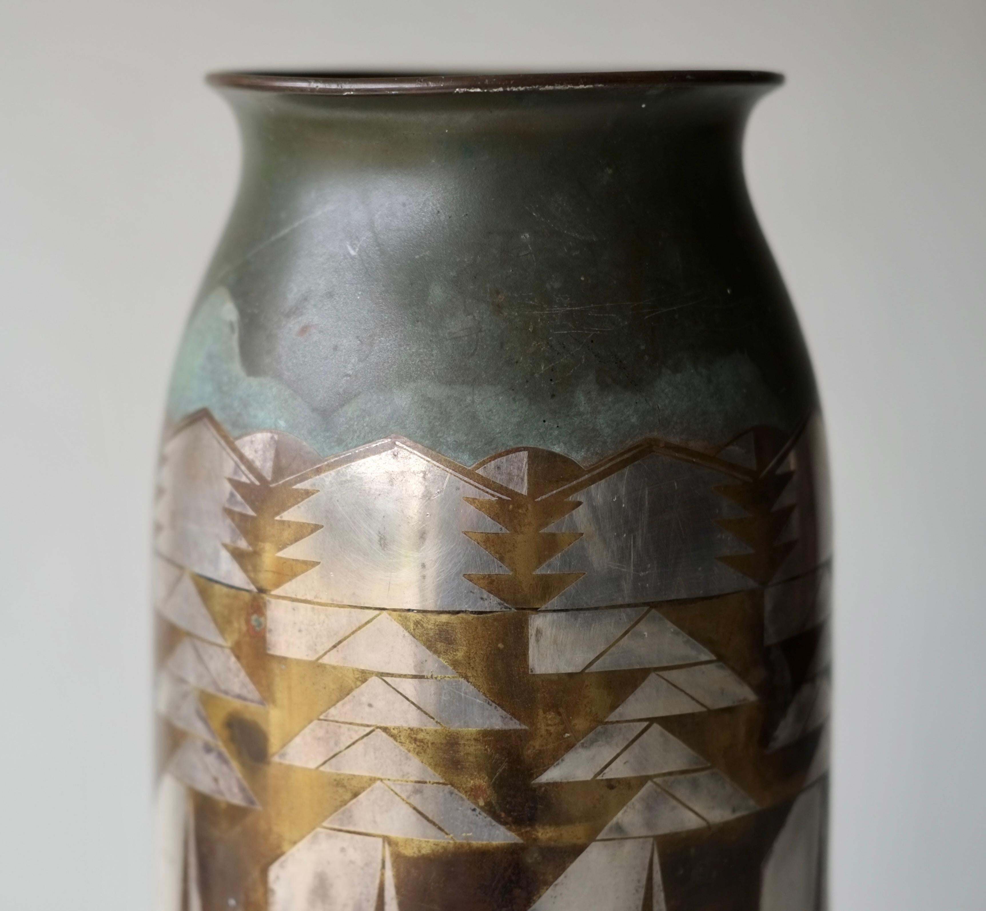 1930's Dinanderie Vase By Henri Rischmann In Good Condition In London, GB