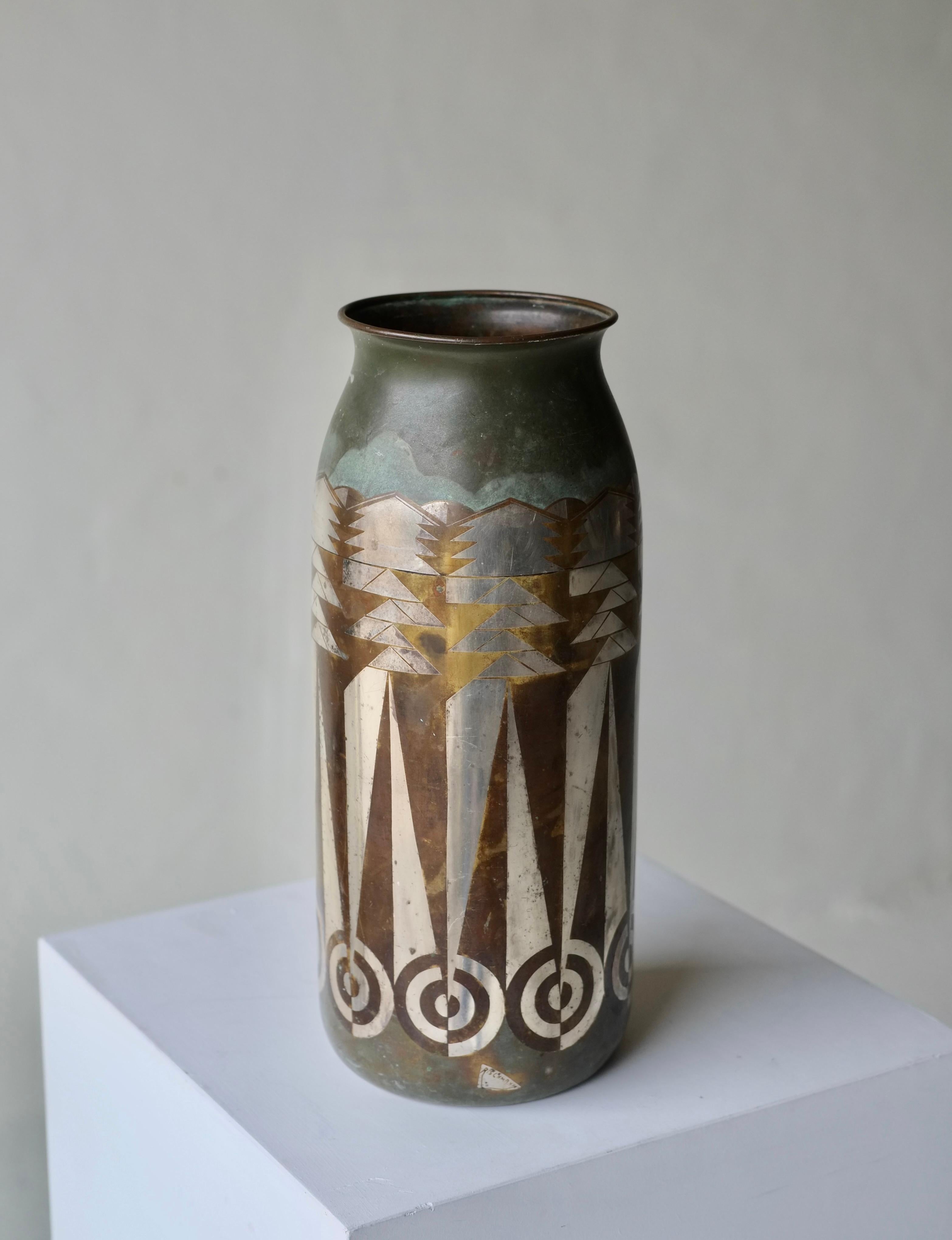 1930's Dinanderie Vase By Henri Rischmann 1