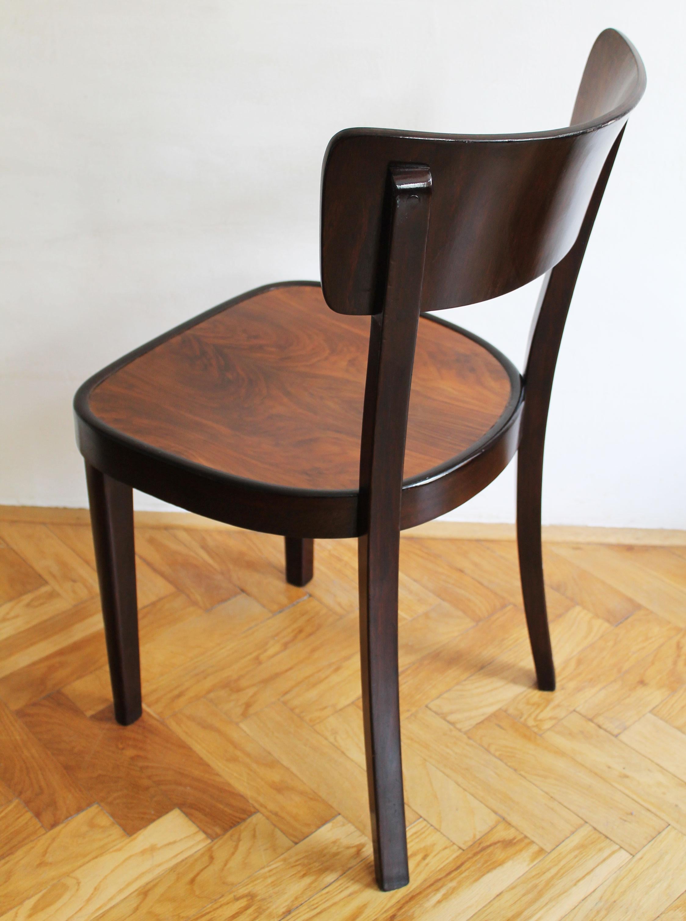 Silla de comedor de 1930 Modelo A 524 3/4 de Thonet Pulido en venta