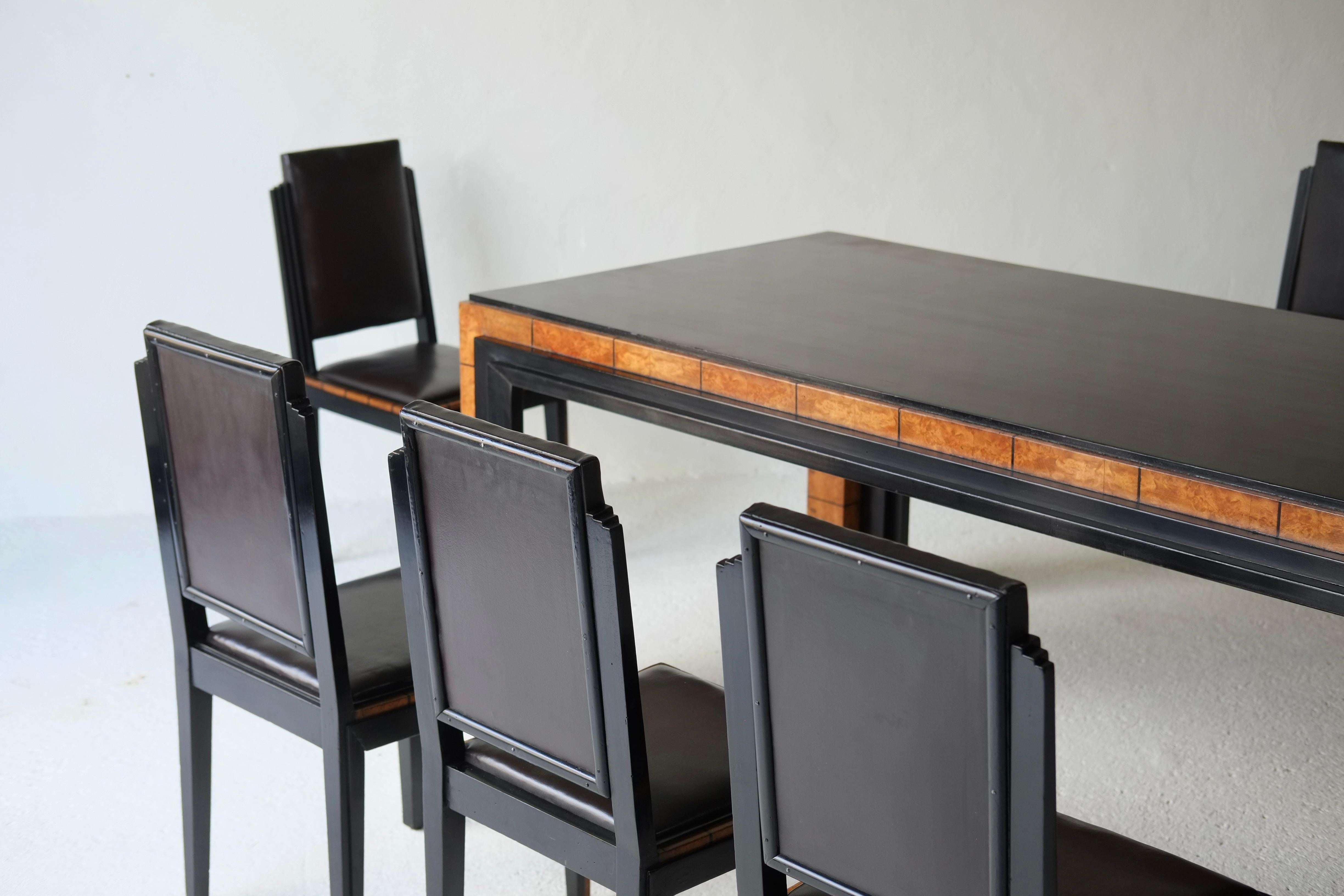 Table et chaises de salle à manger des années 1930 par Gaetano Borsani pour Atelier di Varedo en vente 4