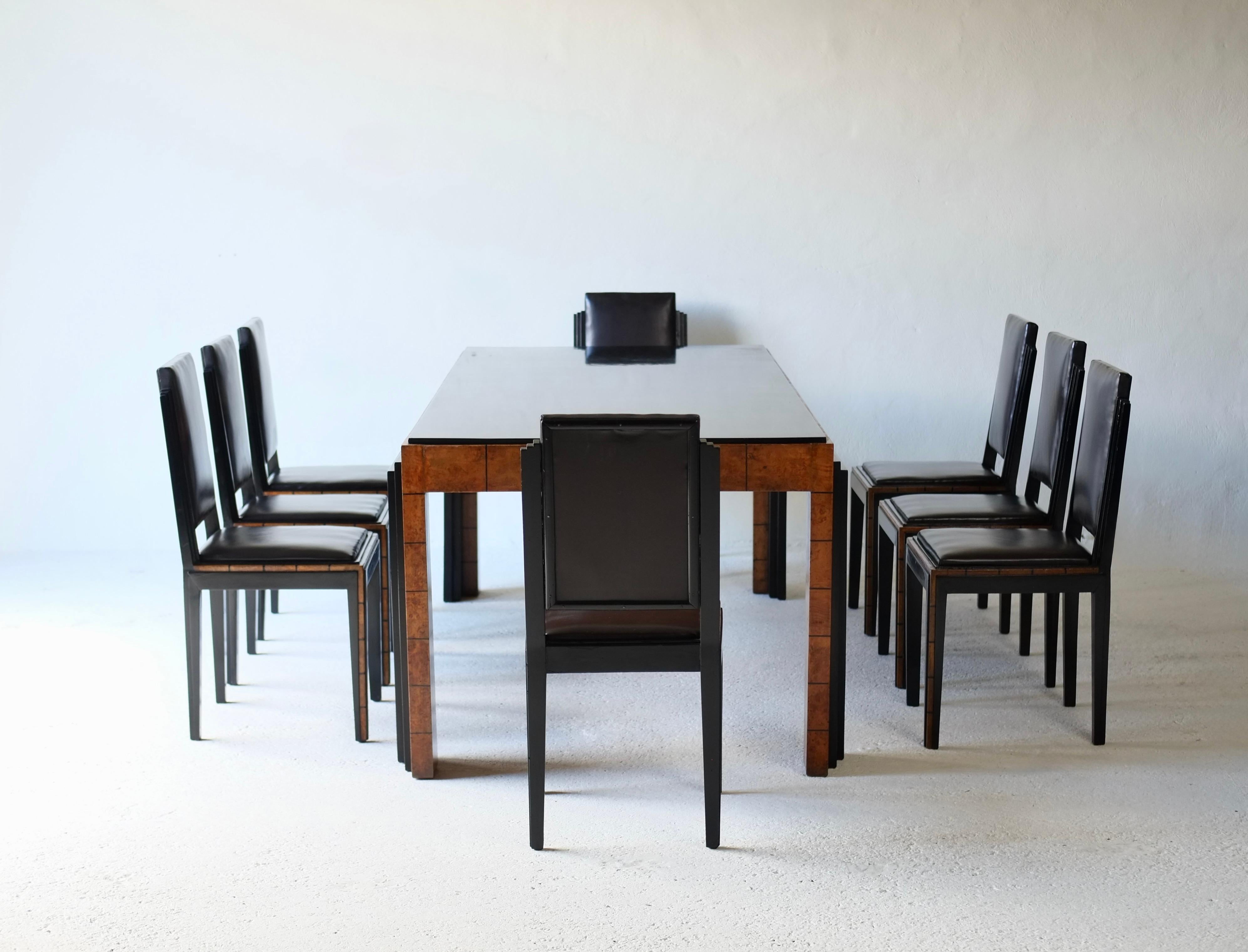 Art déco Table et chaises de salle à manger des années 1930 par Gaetano Borsani pour Atelier di Varedo en vente