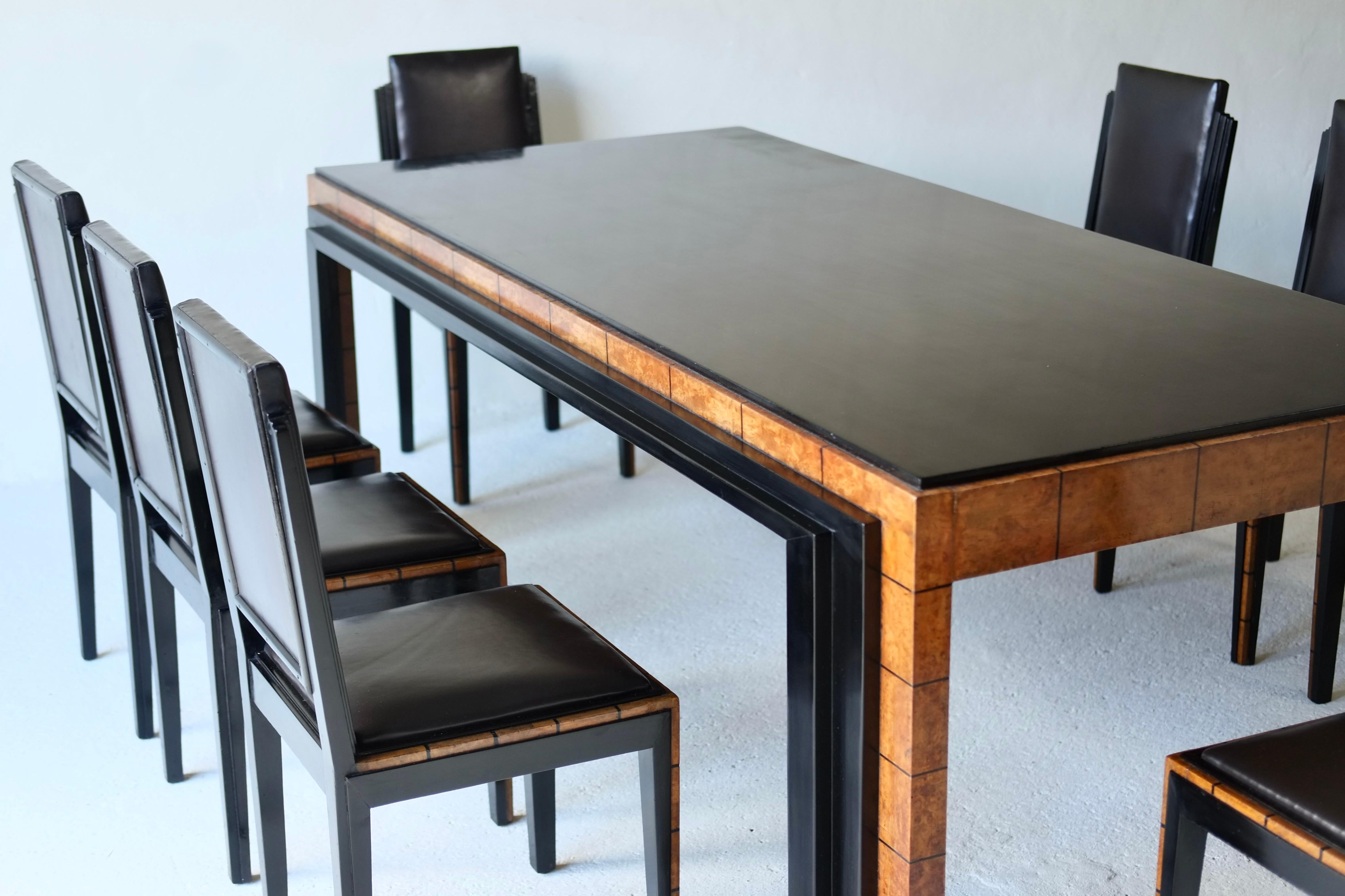 italien Table et chaises de salle à manger des années 1930 par Gaetano Borsani pour Atelier di Varedo en vente