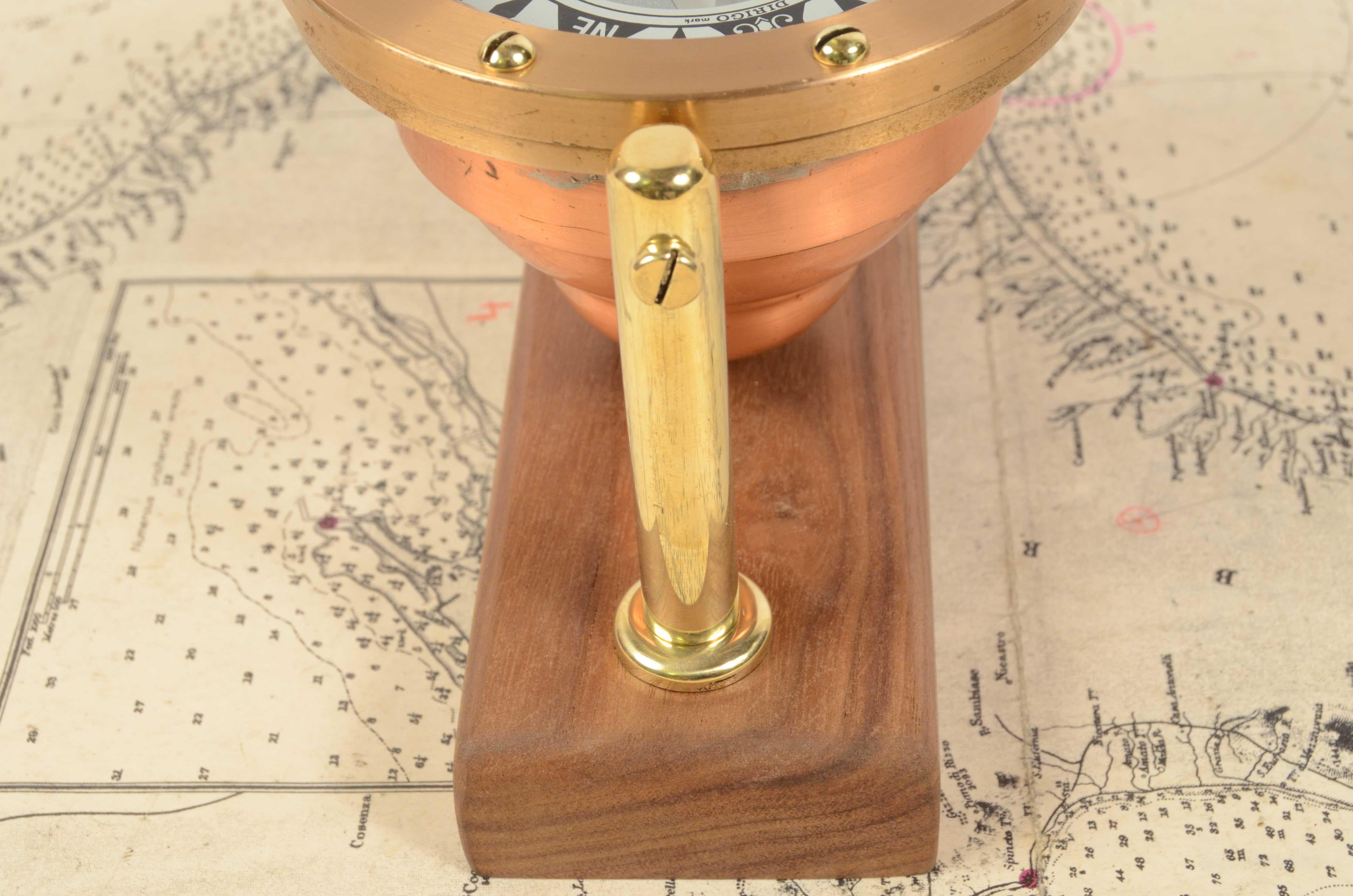 1930s Dirigo Seattle Brass Nautical Compass Antique Marine Navigation Instrument 7