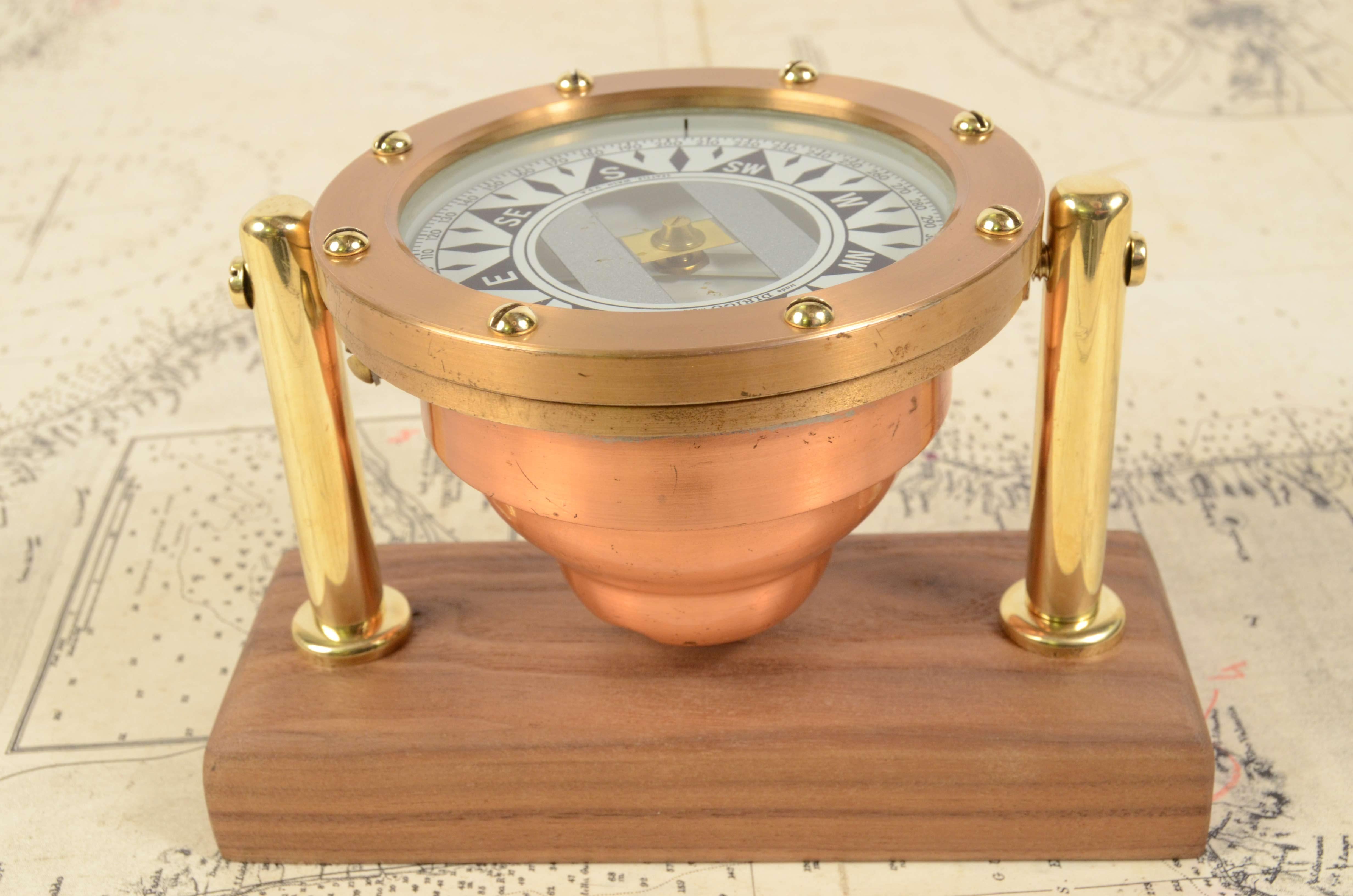 1930s Dirigo Seattle Brass Nautical Compass Antique Marine Navigation Instrument 13