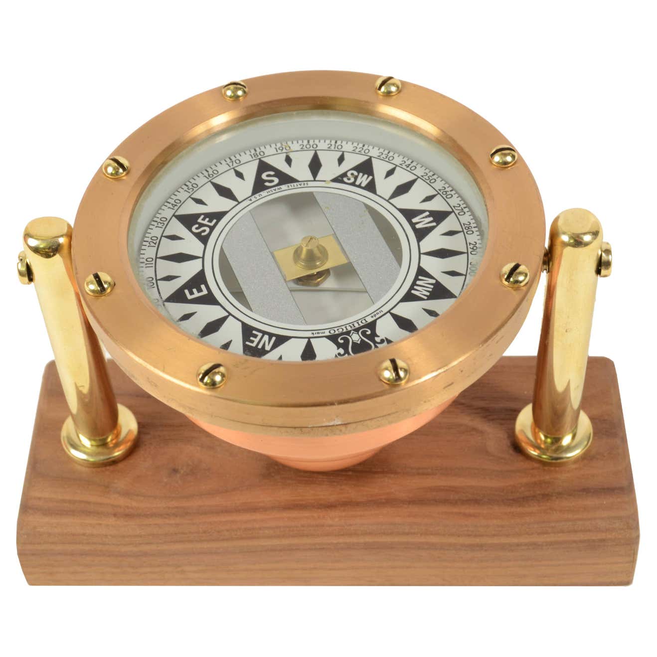 1930s Dirigo Seattle Brass Nautical Compass Antique Marine Navigation ...