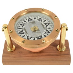1930s Dirigo Seattle Brass Nautical Compass Antique Marine Navigation Instrument