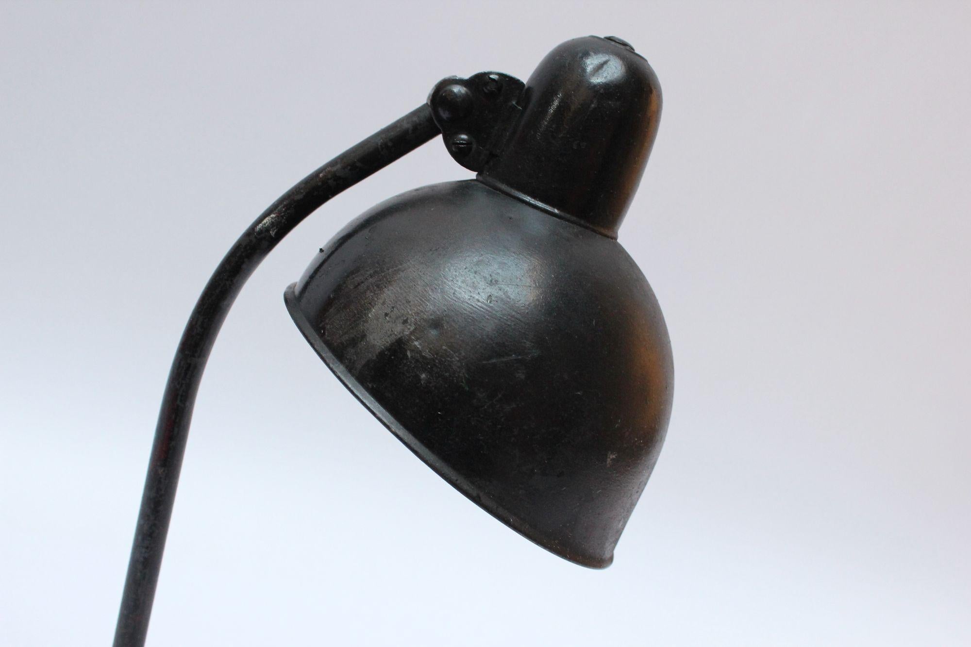 1930s Distressed Bauhaus Table Lamp in the Style of Christian Dell 7