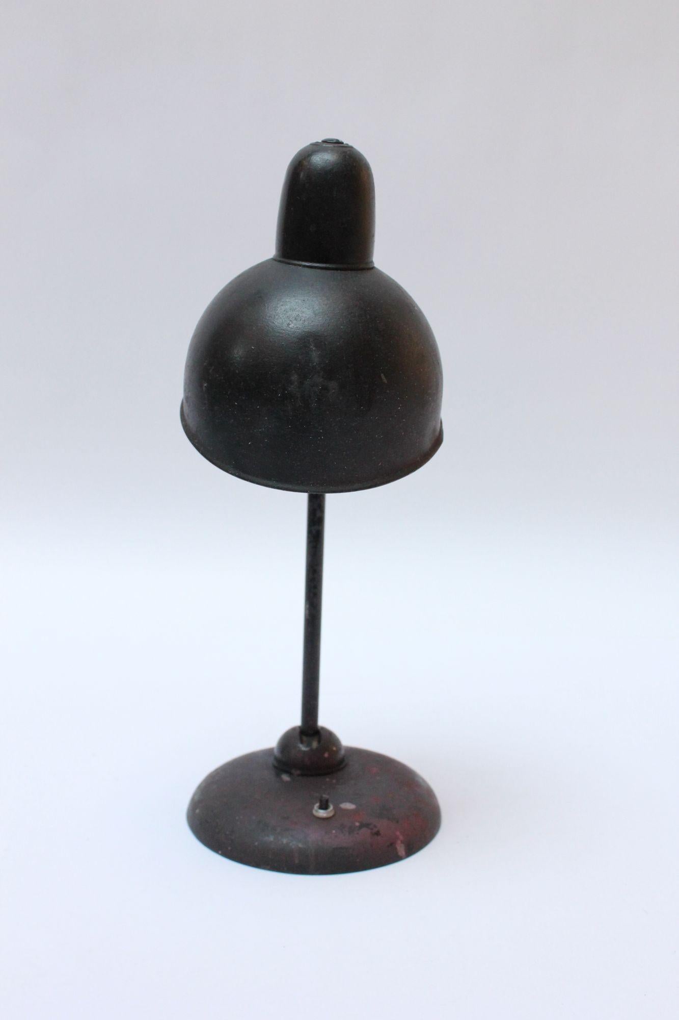 German 1930s Distressed Bauhaus Table Lamp in the Style of Christian Dell For Sale