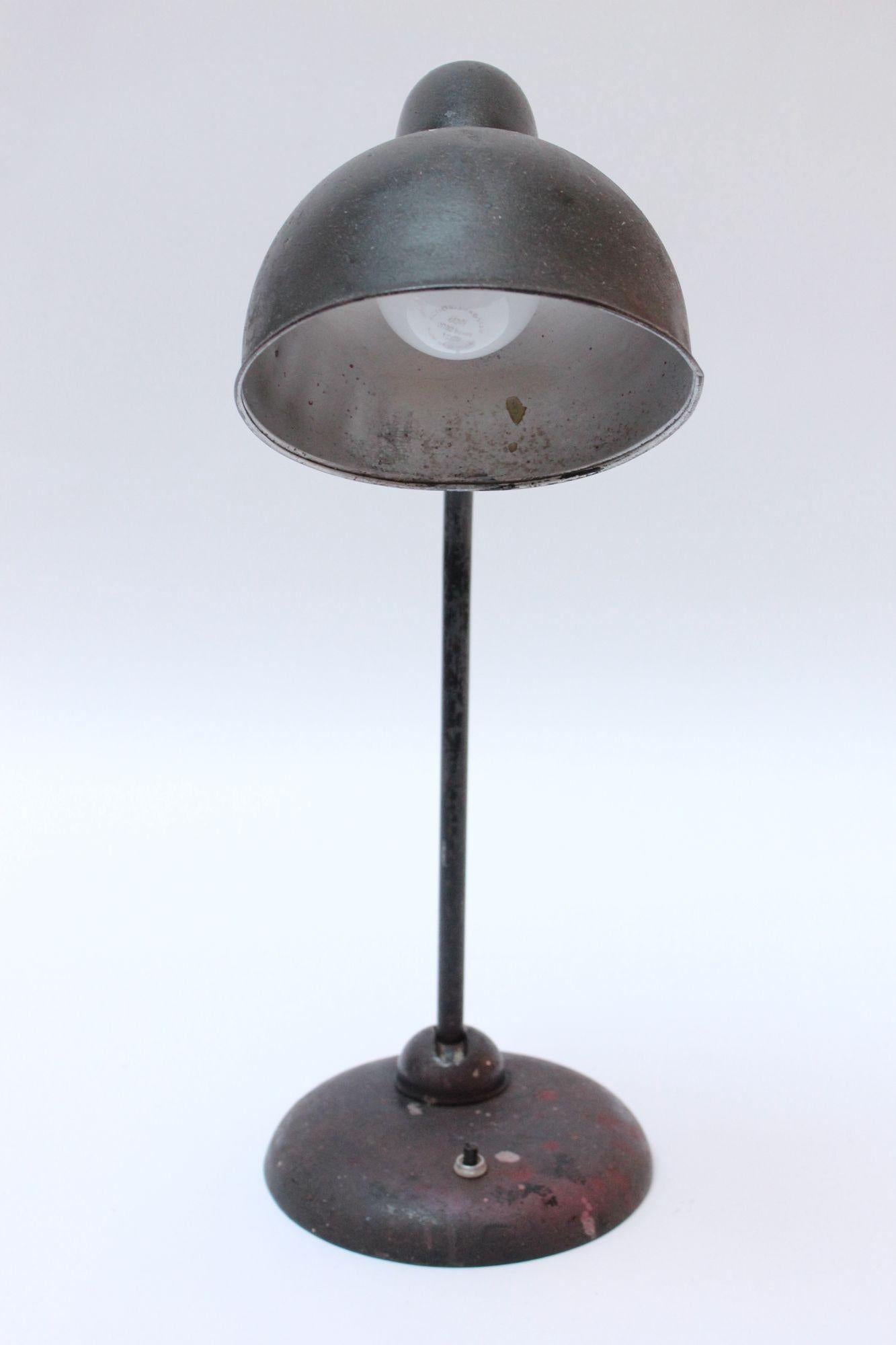 1930s Distressed Bauhaus Table Lamp in the Style of Christian Dell In Distressed Condition For Sale In Brooklyn, NY